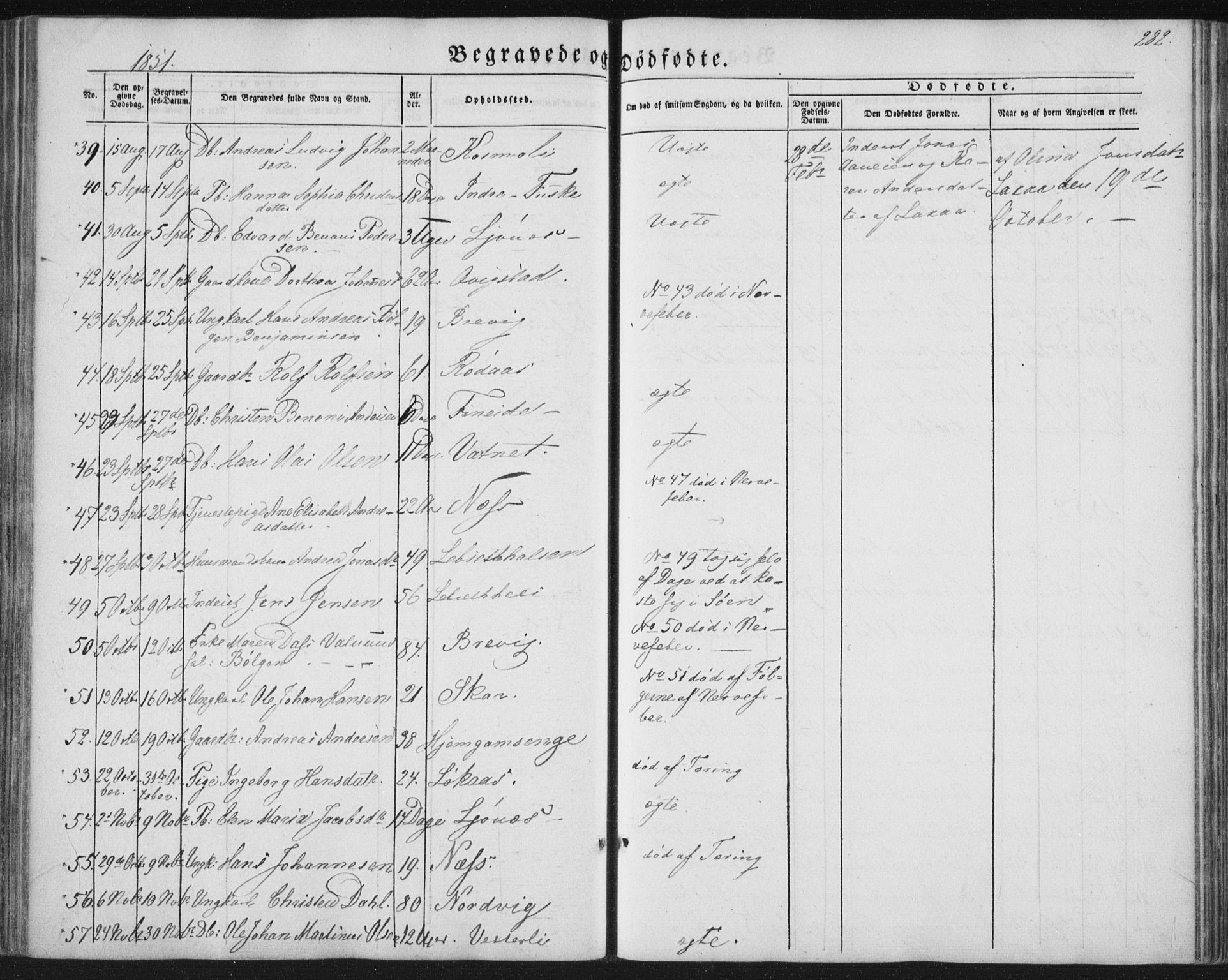 Ministerialprotokoller, klokkerbøker og fødselsregistre - Nordland, AV/SAT-A-1459/852/L0738: Parish register (official) no. 852A08, 1849-1865, p. 282