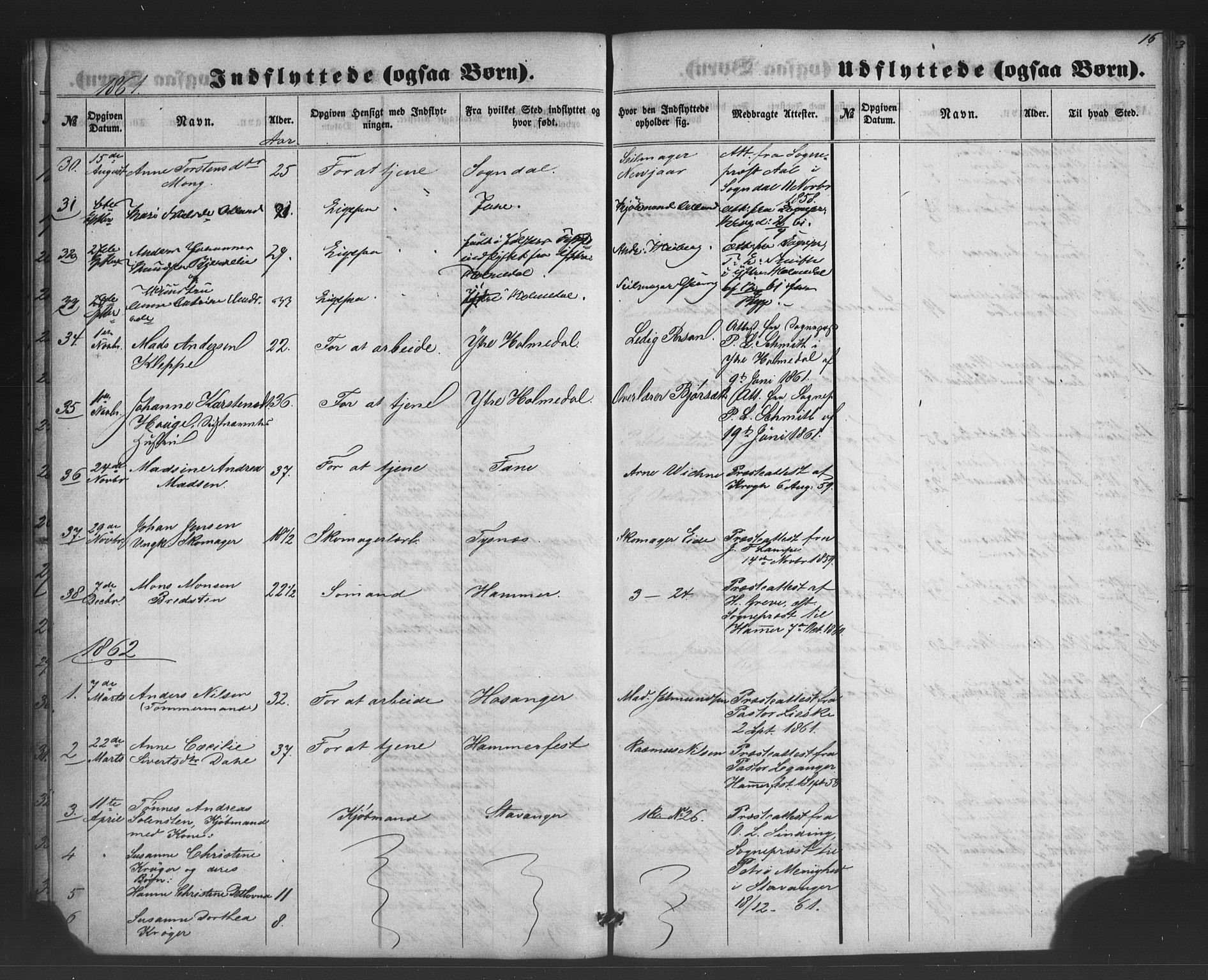 Nykirken Sokneprestembete, SAB/A-77101/H/Haa/L0050: Parish register (official) no. G 2, 1858-1879, p. 16