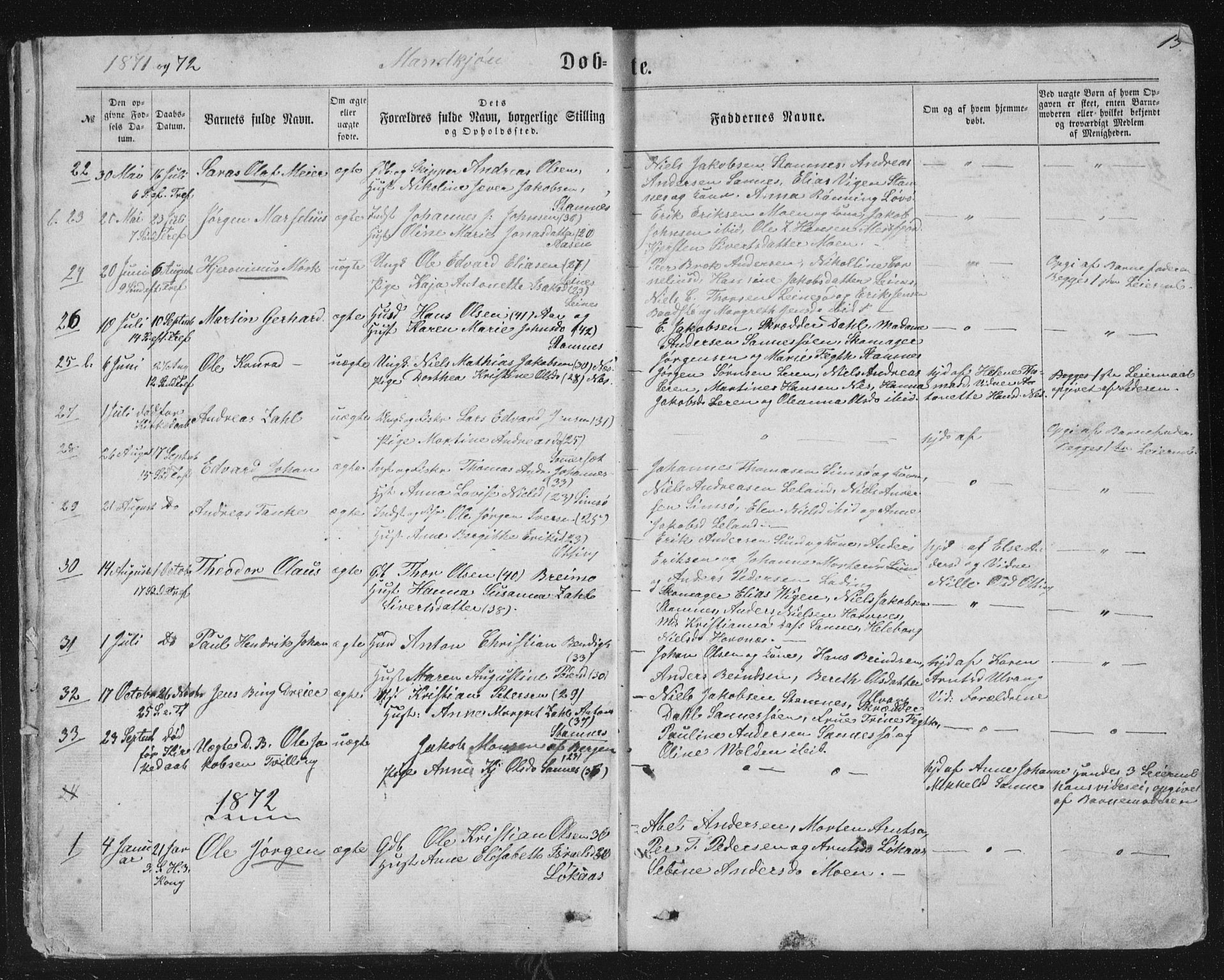 Ministerialprotokoller, klokkerbøker og fødselsregistre - Nordland, AV/SAT-A-1459/831/L0476: Parish register (copy) no. 831C03, 1866-1877, p. 13