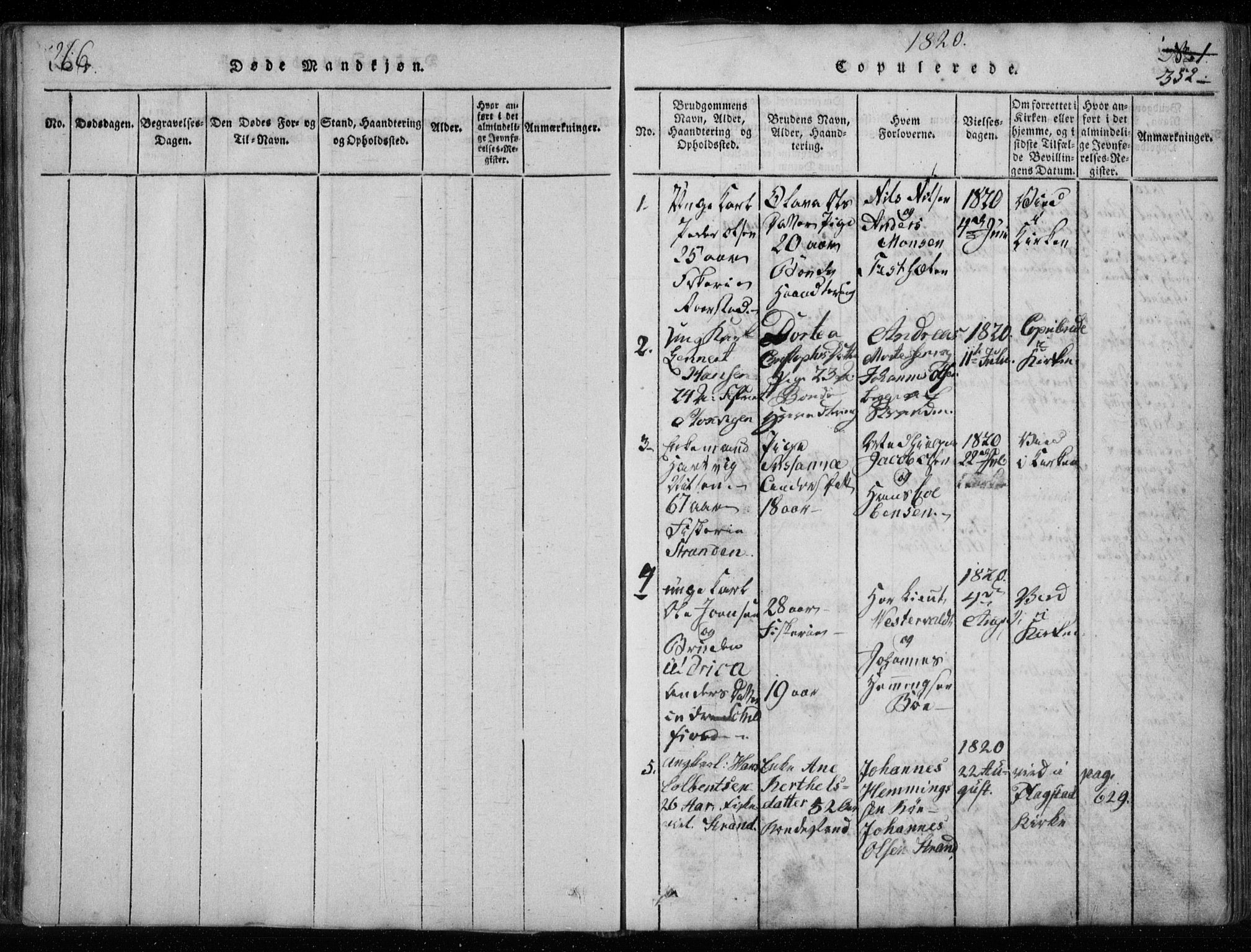 Ministerialprotokoller, klokkerbøker og fødselsregistre - Nordland, SAT/A-1459/885/L1201: Parish register (official) no. 885A02, 1820-1837, p. 351-352