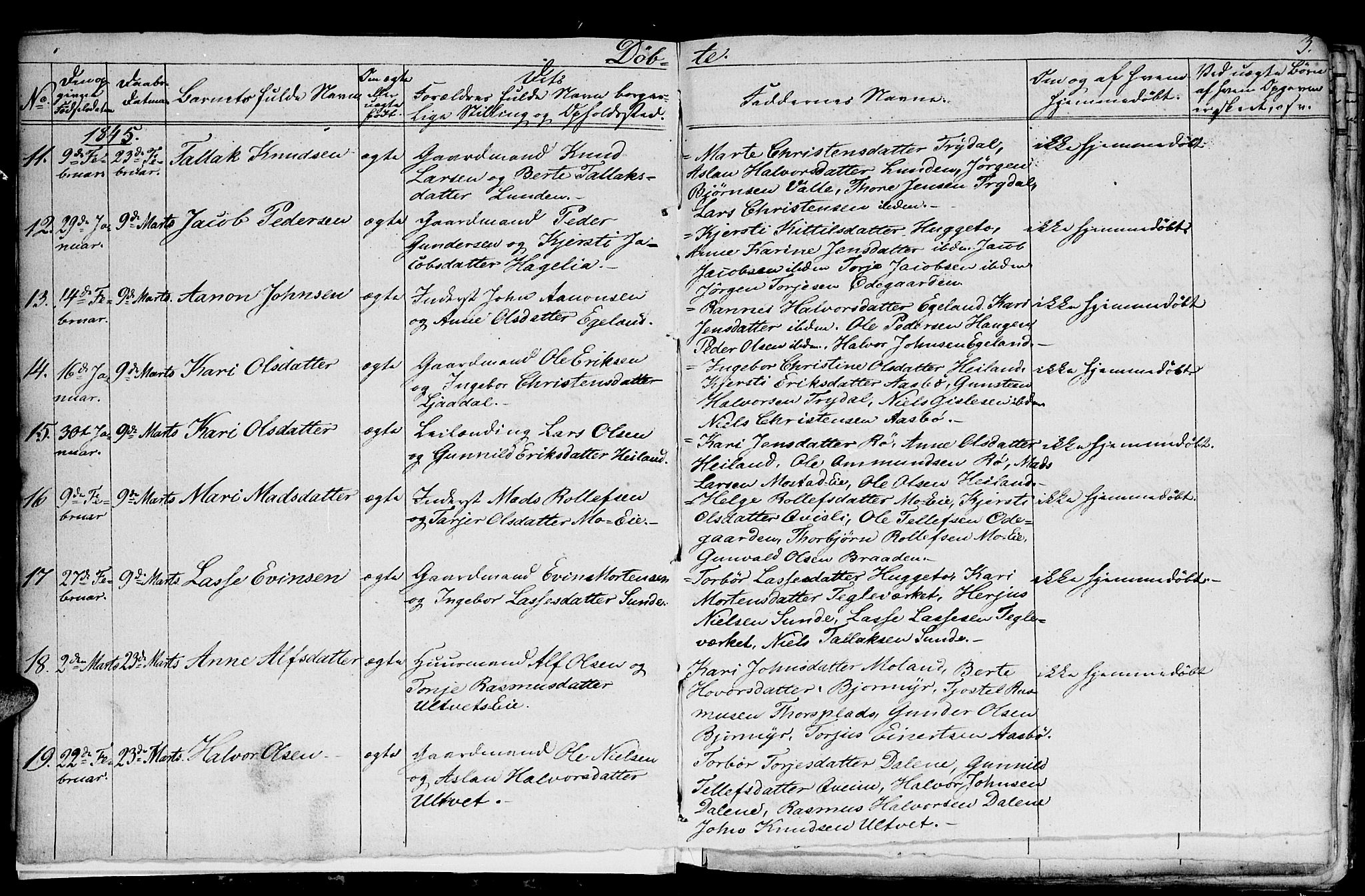 Gjerstad sokneprestkontor, AV/SAK-1111-0014/F/Fb/Fba/L0004: Parish register (copy) no. B 4, 1845-1853, p. 3