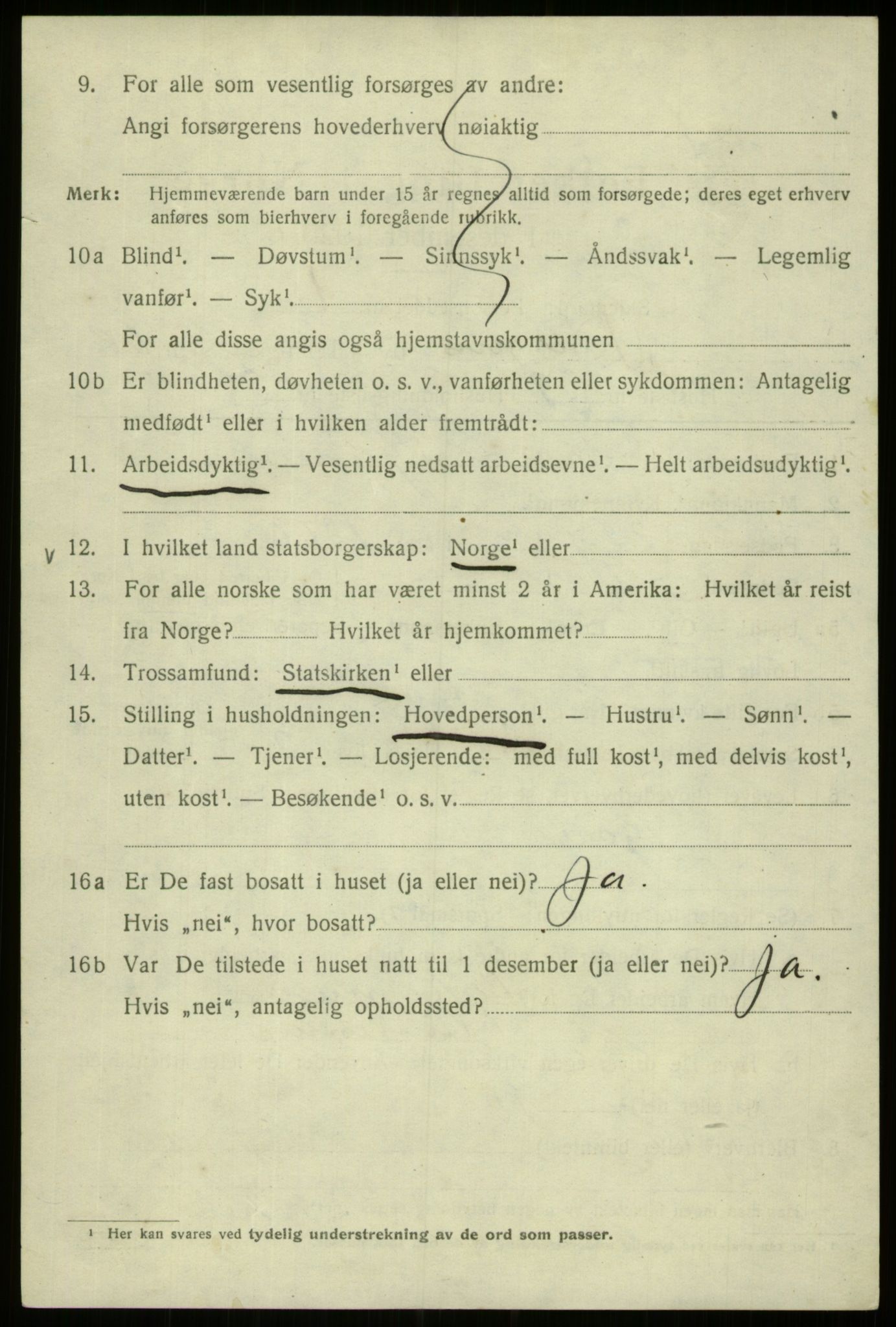 SAB, 1920 census for Bergen, 1920, p. 135142