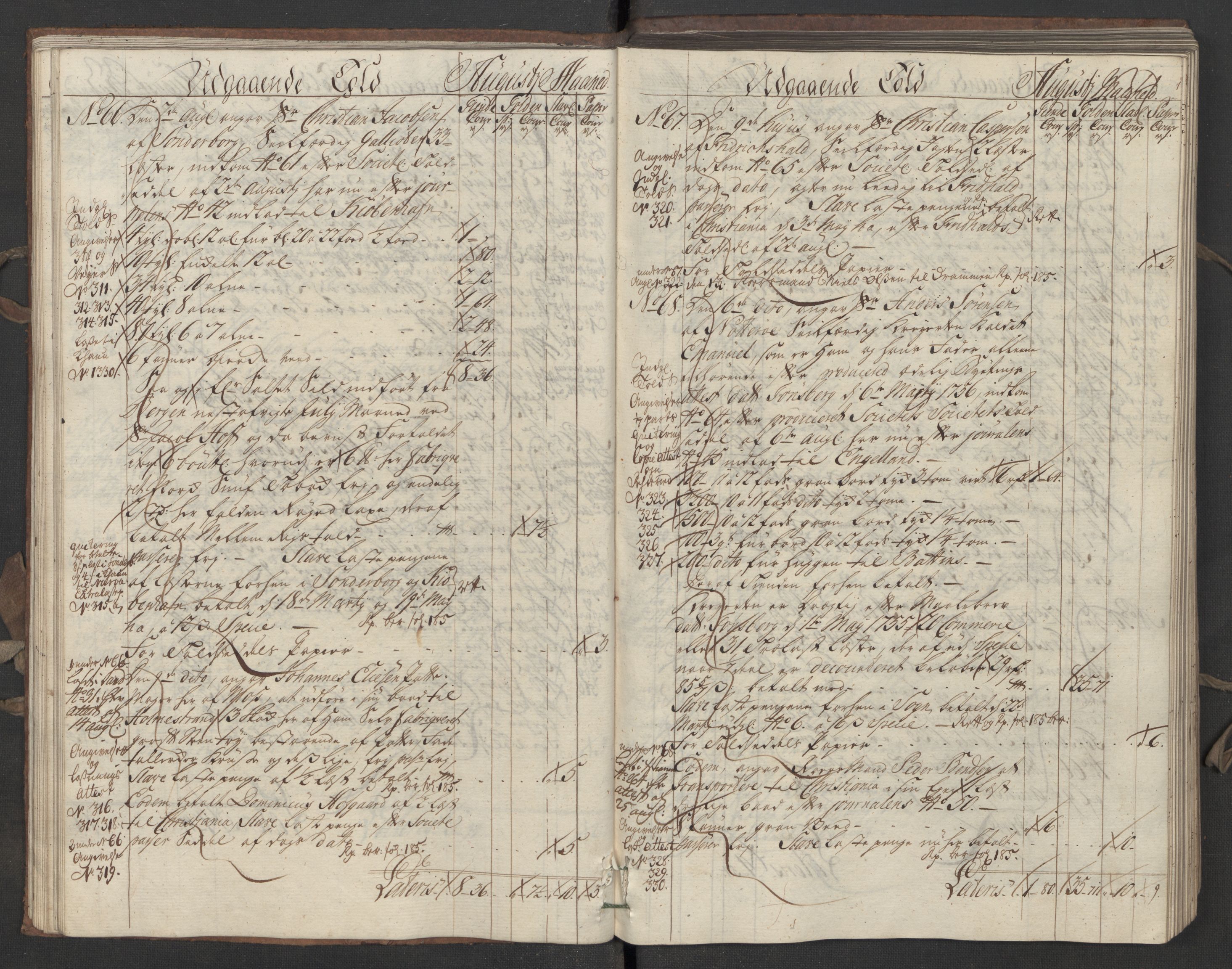 Generaltollkammeret, tollregnskaper, AV/RA-EA-5490/R05/L0027/0001: Tollregnskaper Moss, Son, Krokstad / Utgående hovedtollbok, 1756, p. 33b-34a