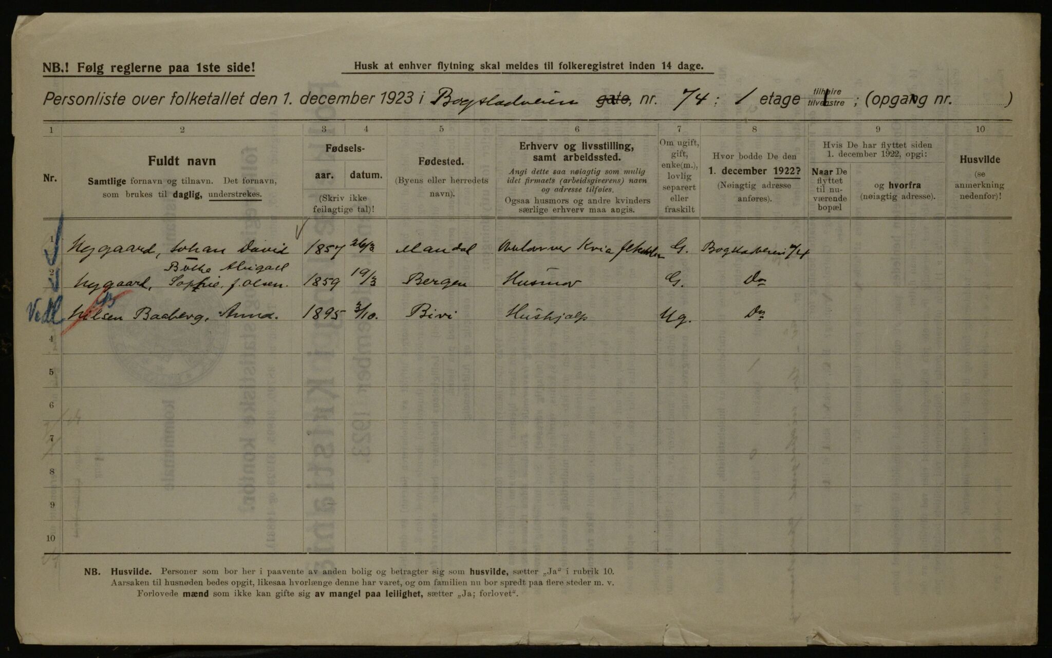 OBA, Municipal Census 1923 for Kristiania, 1923, p. 8675