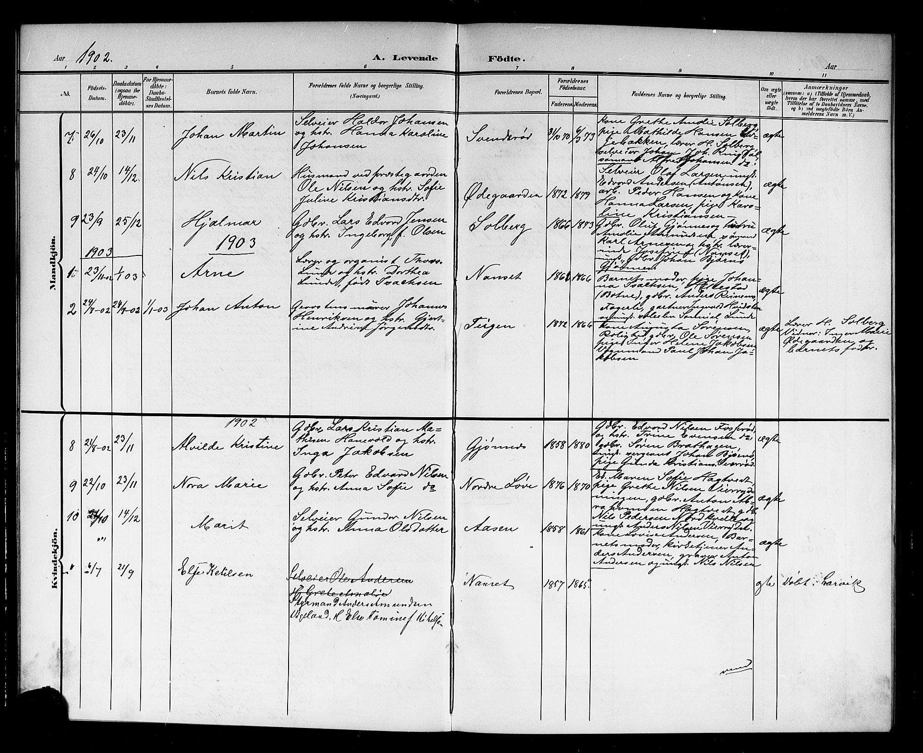 Hedrum kirkebøker, AV/SAKO-A-344/G/Ga/L0004: Parish register (copy) no. I 4, 1902-1915