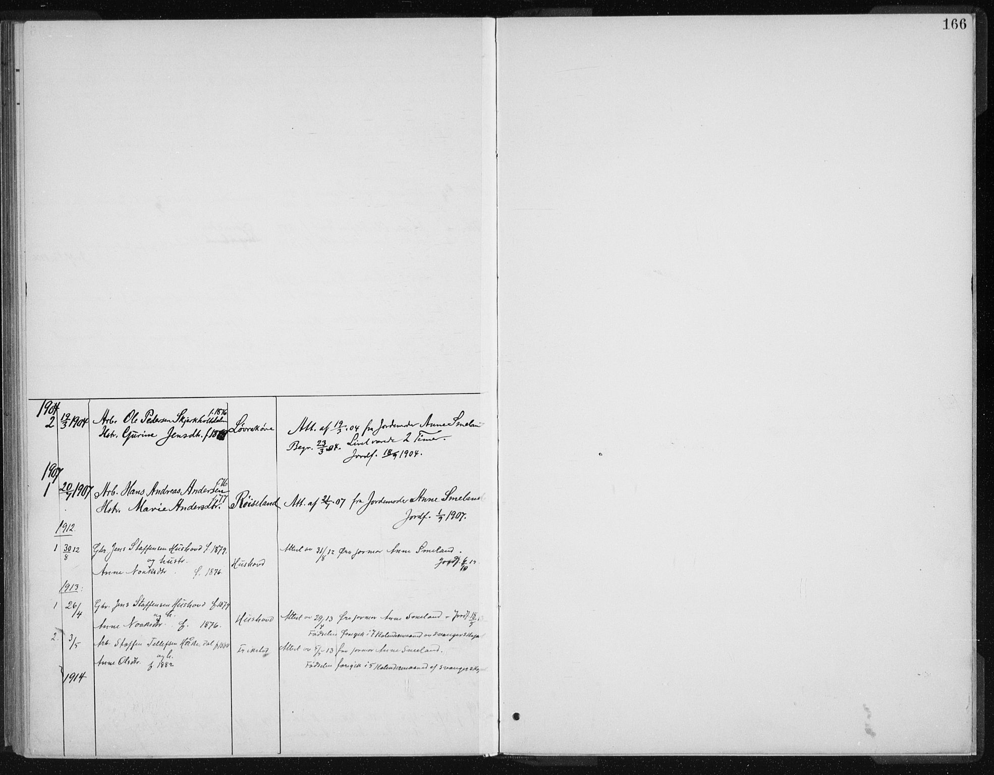 Herefoss sokneprestkontor, SAK/1111-0019/F/Fa/Fac/L0002: Parish register (official) no. A 2, 1887-1915, p. 166