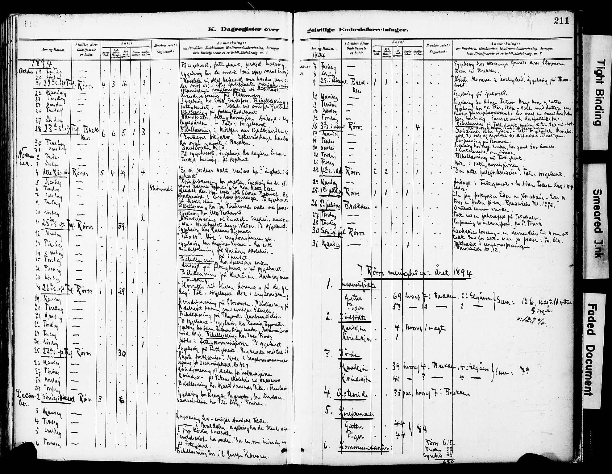 Ministerialprotokoller, klokkerbøker og fødselsregistre - Sør-Trøndelag, AV/SAT-A-1456/681/L0935: Parish register (official) no. 681A13, 1890-1898, p. 211