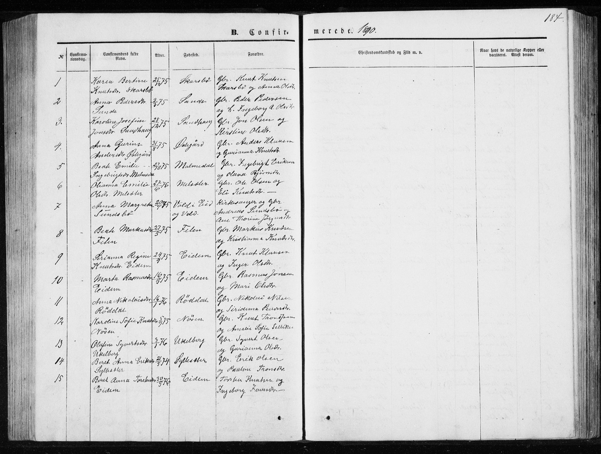 Ministerialprotokoller, klokkerbøker og fødselsregistre - Møre og Romsdal, AV/SAT-A-1454/565/L0754: Parish register (copy) no. 565C03, 1870-1896, p. 184