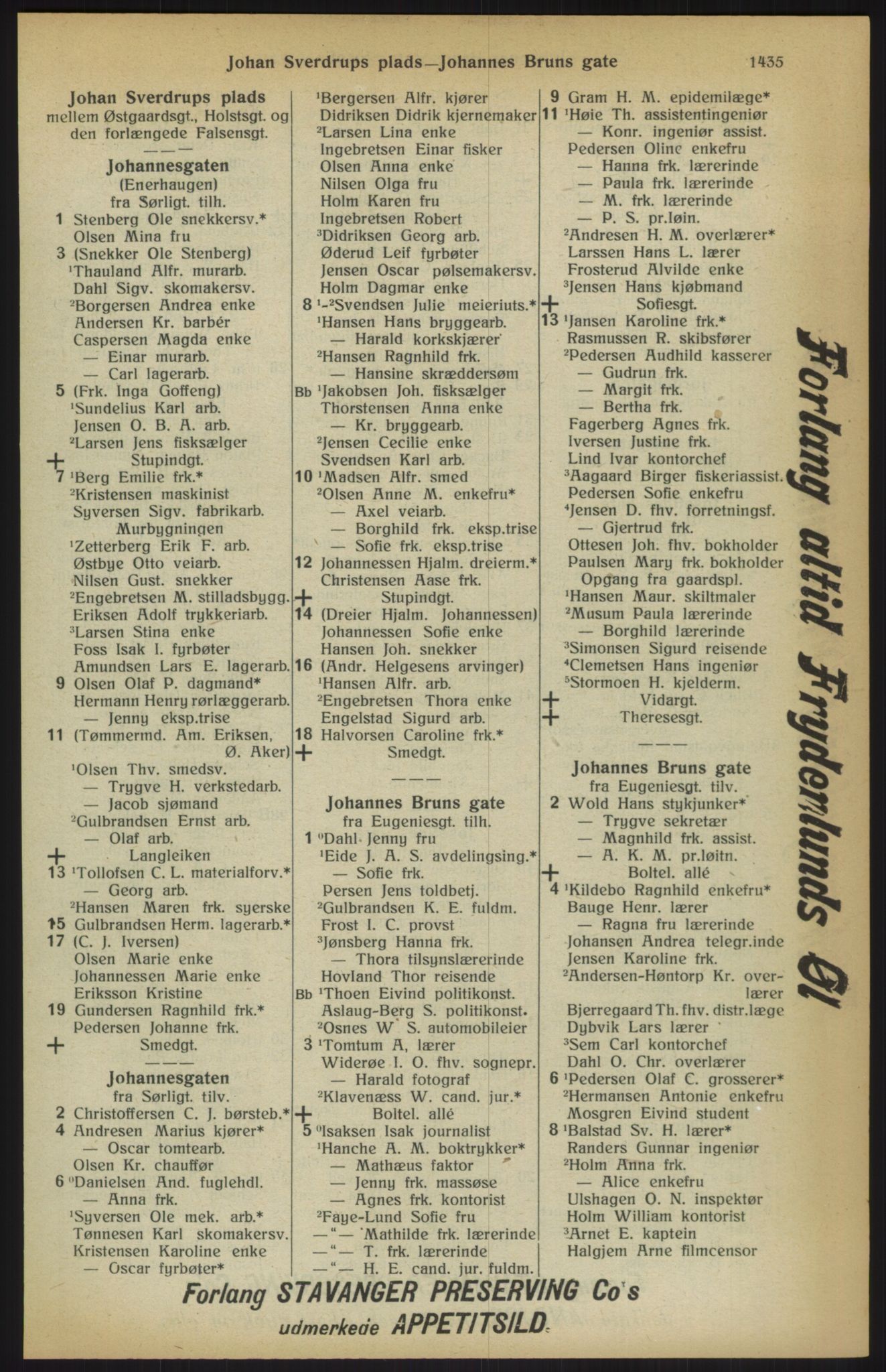 Kristiania/Oslo adressebok, PUBL/-, 1915, p. 1435