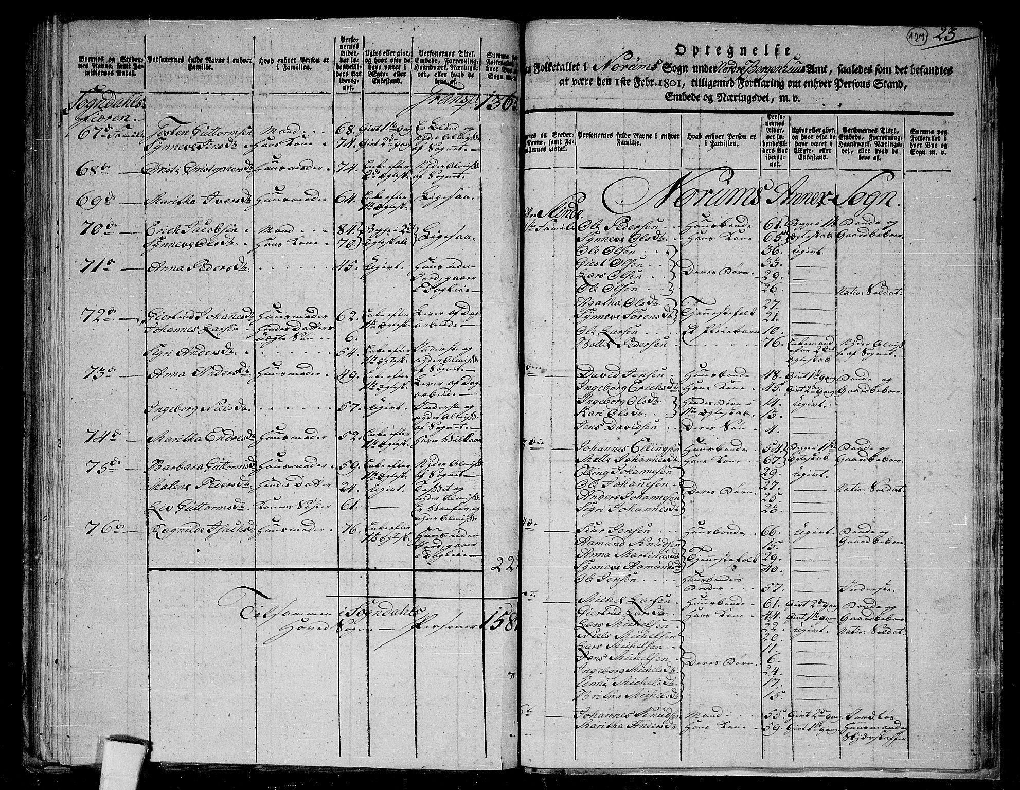 RA, 1801 census for 1420P Sogndal, 1801, p. 126b-127a