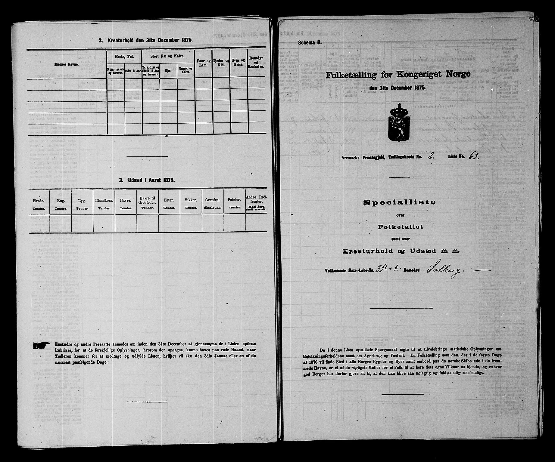RA, 1875 census for 0118P Aremark, 1875, p. 349