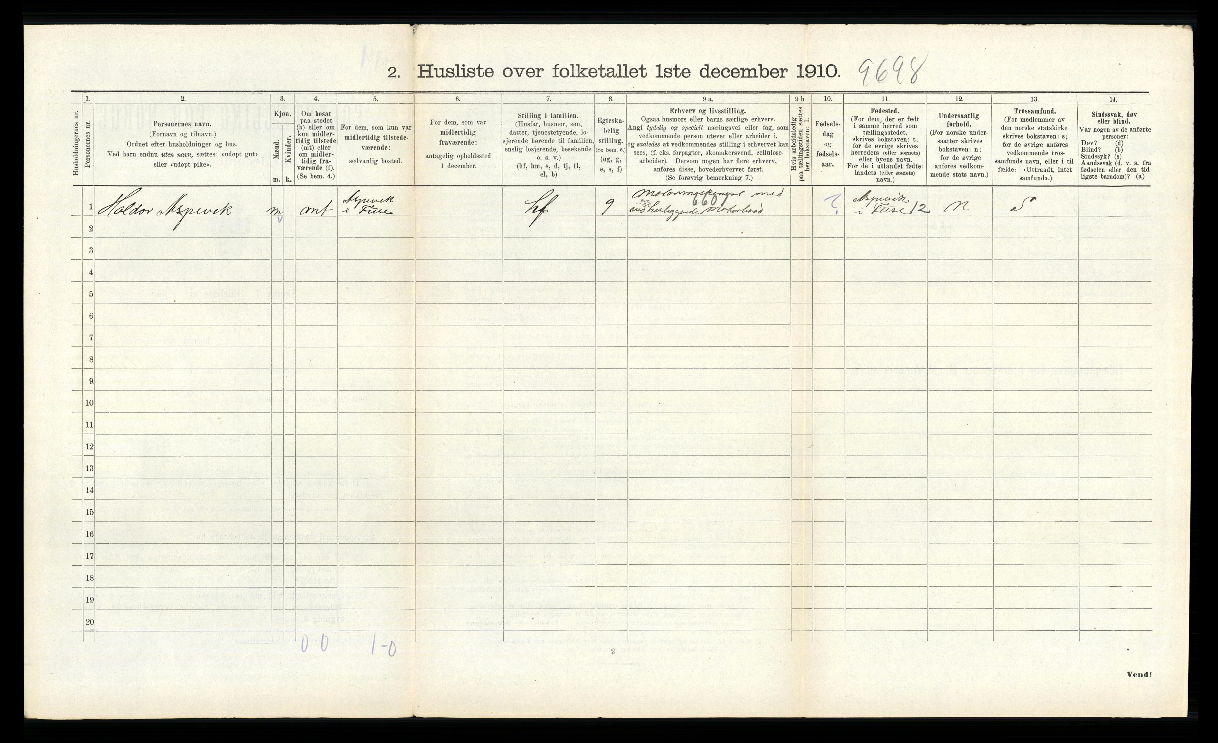 RA, 1910 census for Os, 1910, p. 769