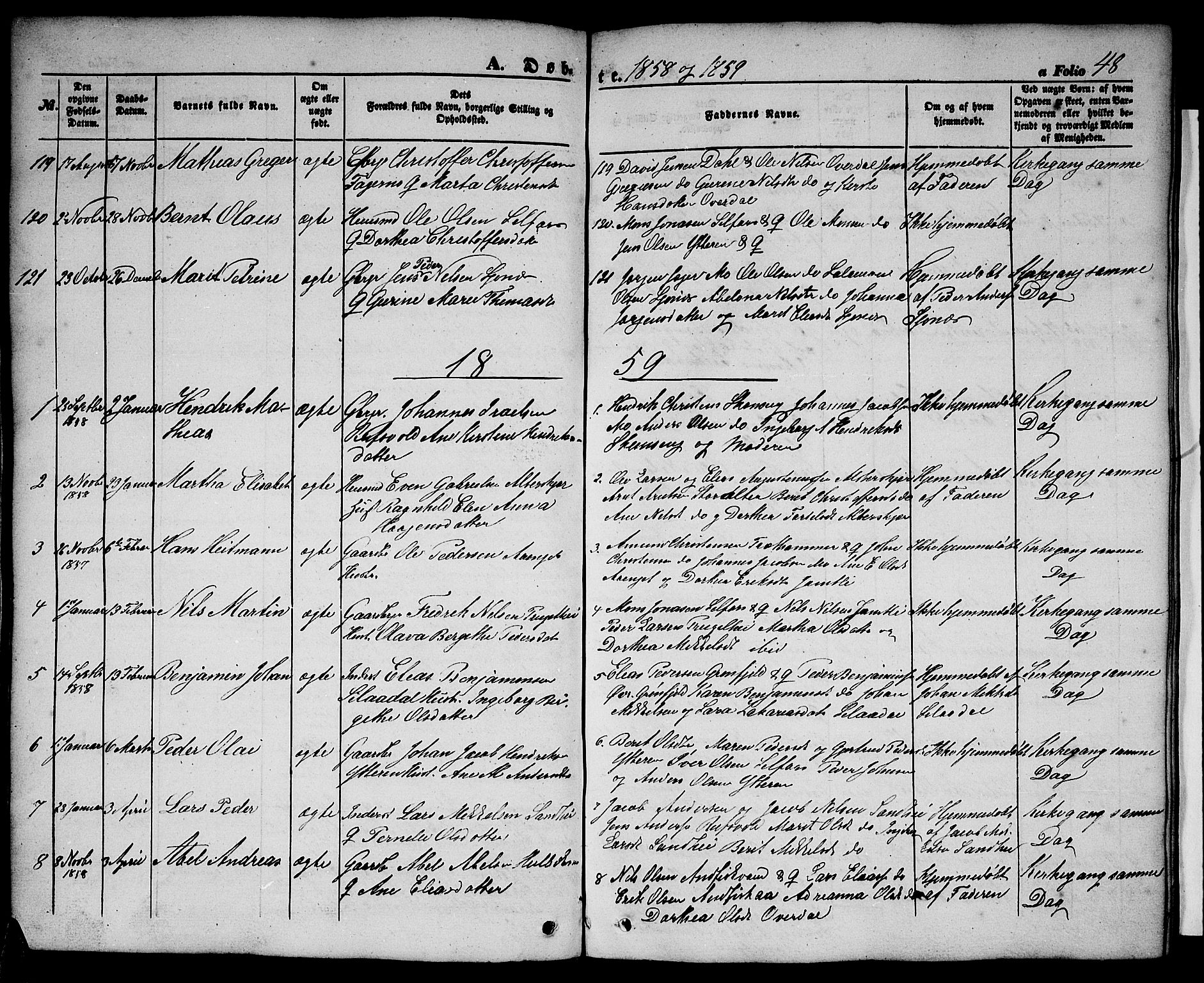 Ministerialprotokoller, klokkerbøker og fødselsregistre - Nordland, SAT/A-1459/827/L0414: Parish register (copy) no. 827C03, 1853-1865, p. 48