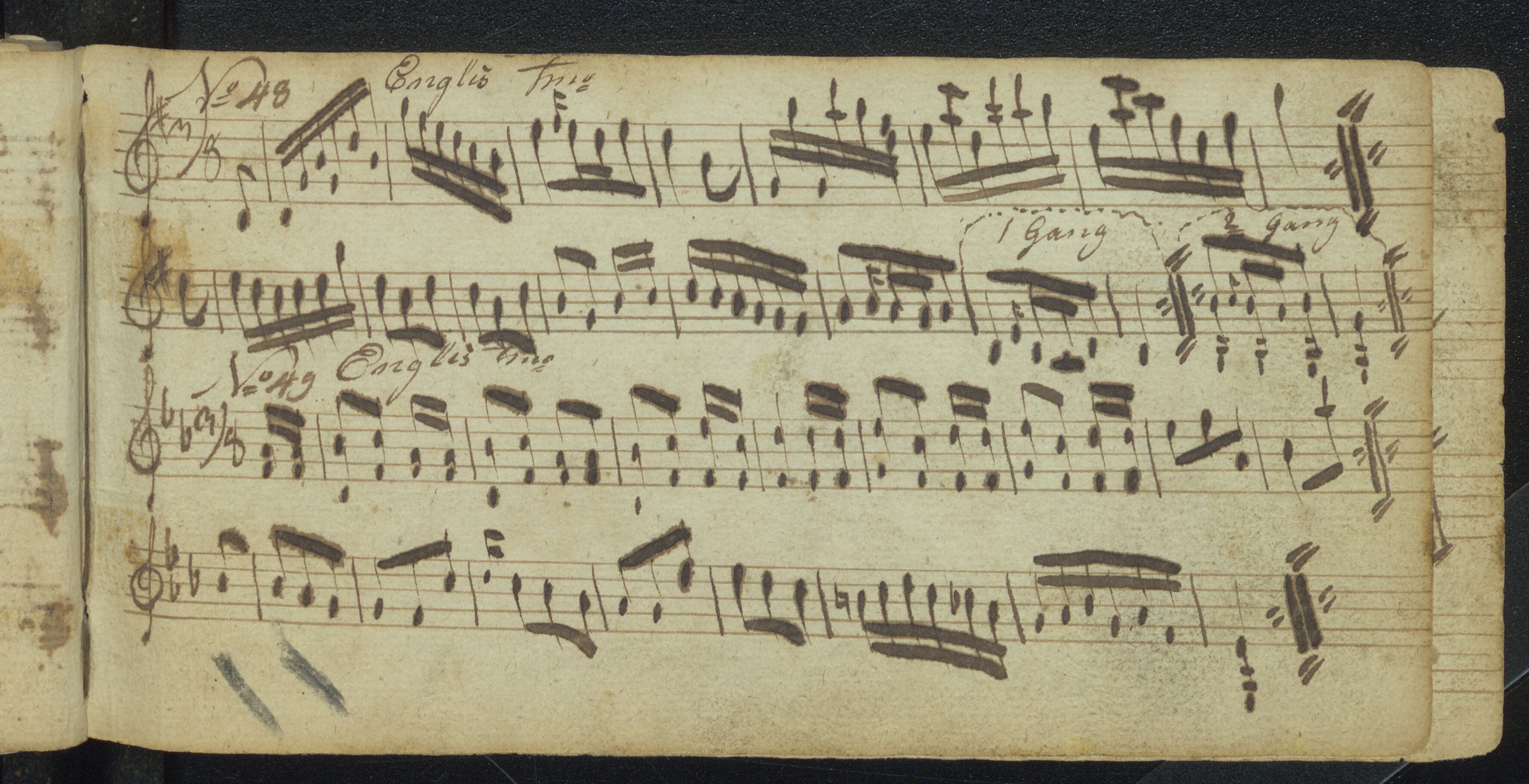 Sa 42 - Storgårds- og folkemusikk fra Klokkergården (Lardal bygdetun), VEMU/A-2514/F/L0001/0008: Originale håndskrevne, trykte og kopierte noter og notebøker, hefter, brev m.m. / Notebok 1820/1851 - Borger O. Kruke/Lindsverk/ukjent, 1820-1851, p. 21