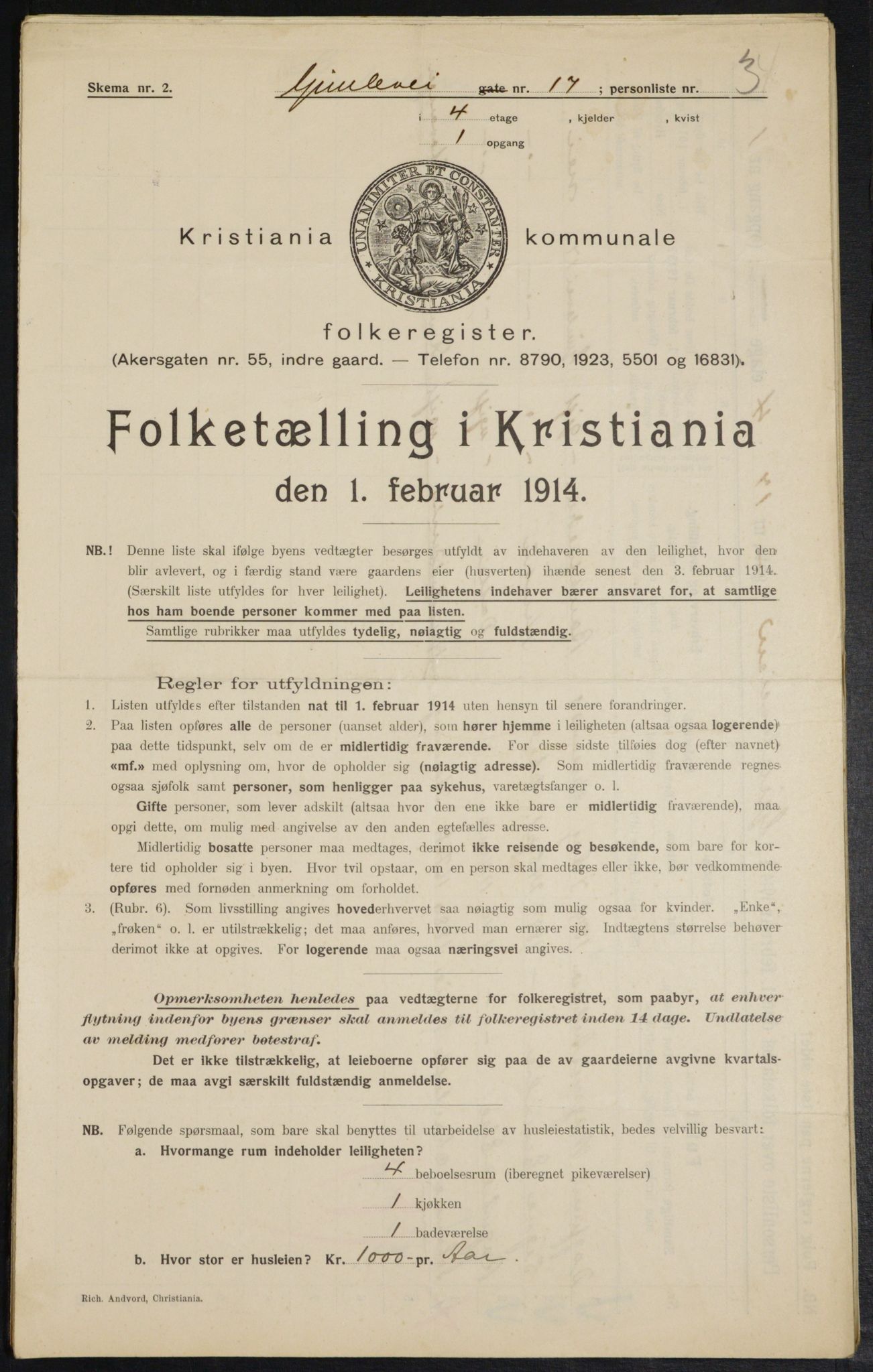 OBA, Municipal Census 1914 for Kristiania, 1914, p. 29315