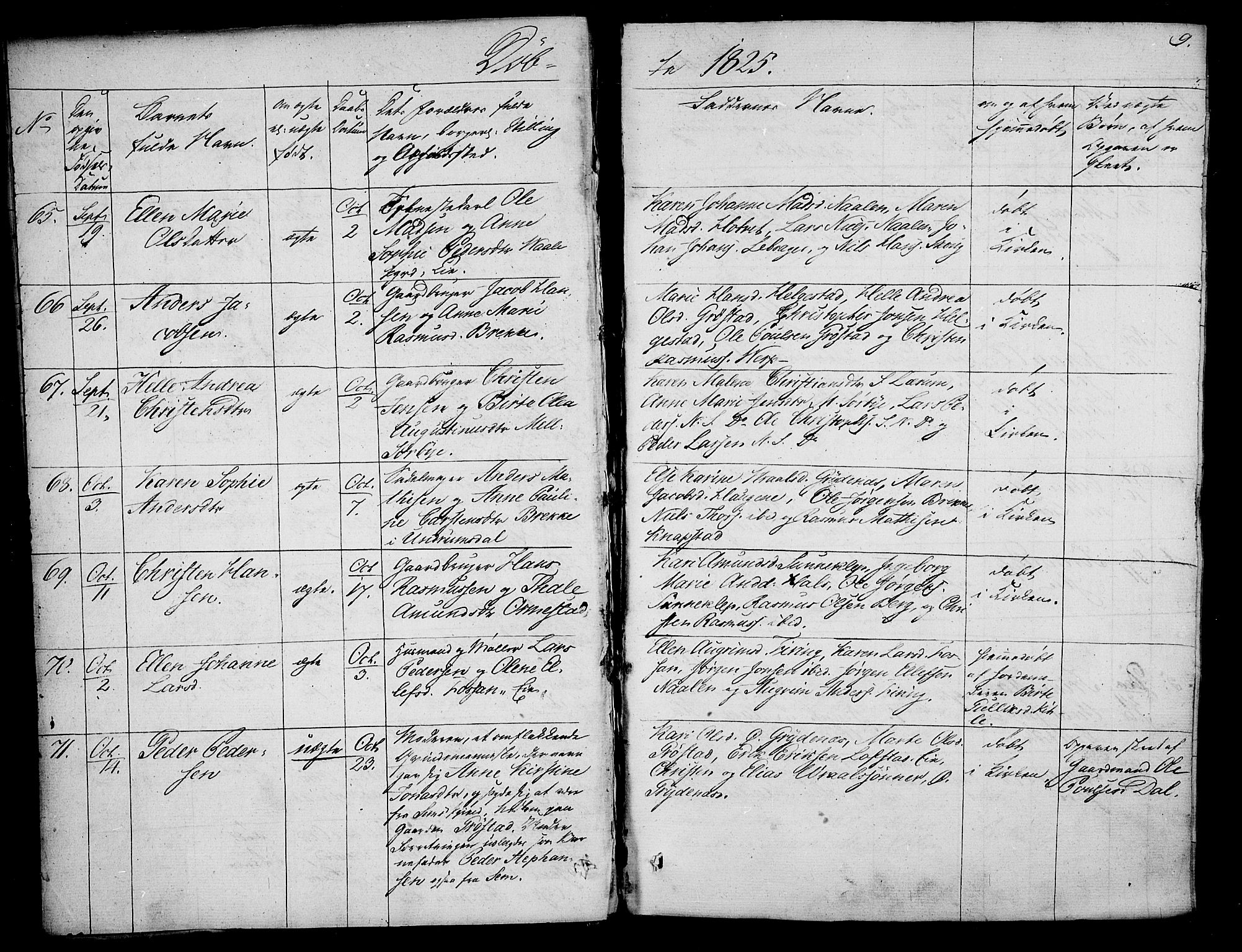 Våle kirkebøker, AV/SAKO-A-334/F/Fa/L0008: Parish register (official) no. I 8, 1824-1844, p. 9