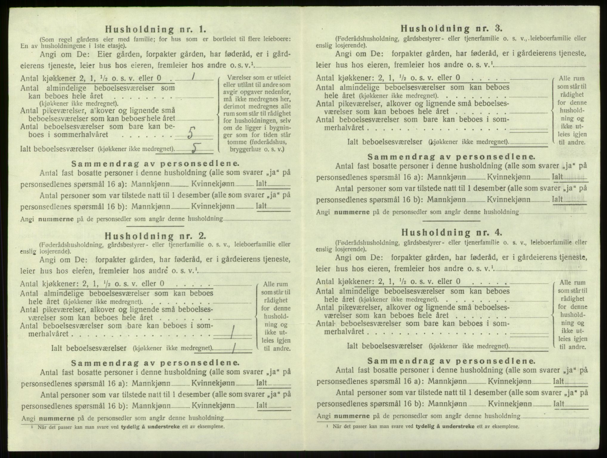 SAB, 1920 census for Lærdal, 1920, p. 377