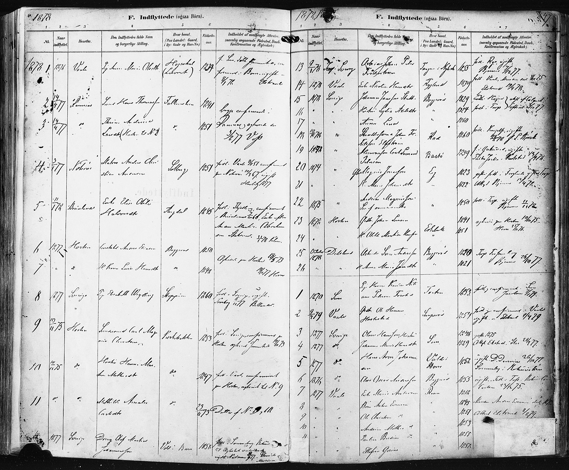 Borre kirkebøker, AV/SAKO-A-338/F/Fa/L0009: Parish register (official) no. I 9, 1878-1896, p. 247