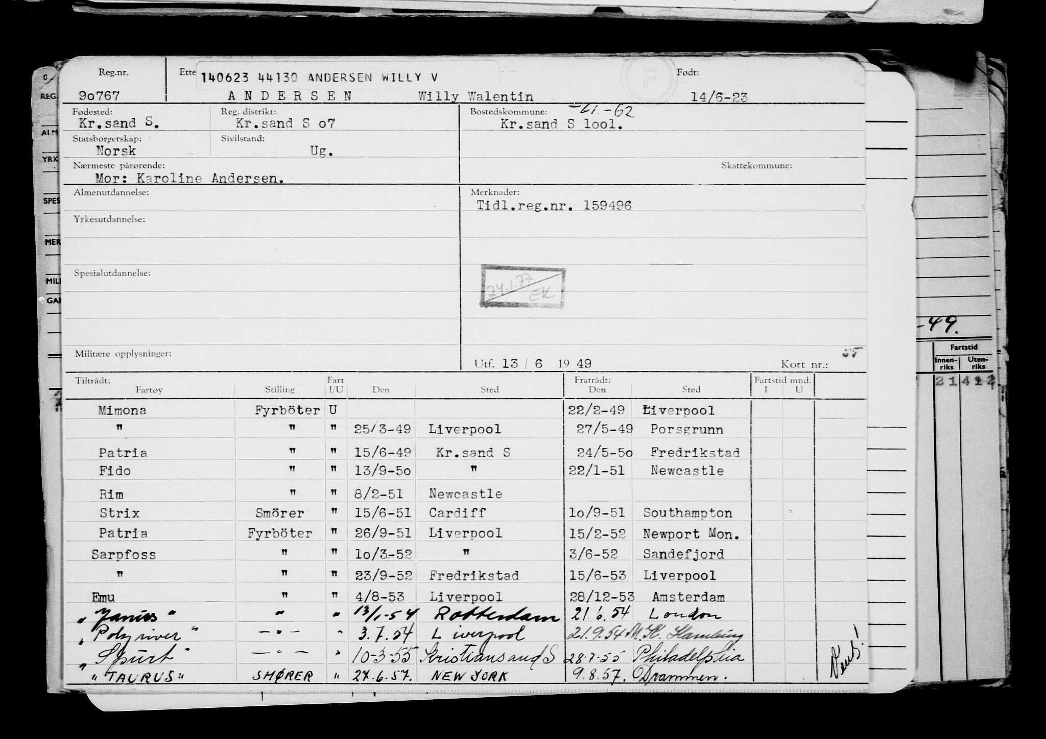 Direktoratet for sjømenn, AV/RA-S-3545/G/Gb/L0220: Hovedkort, 1923, p. 90