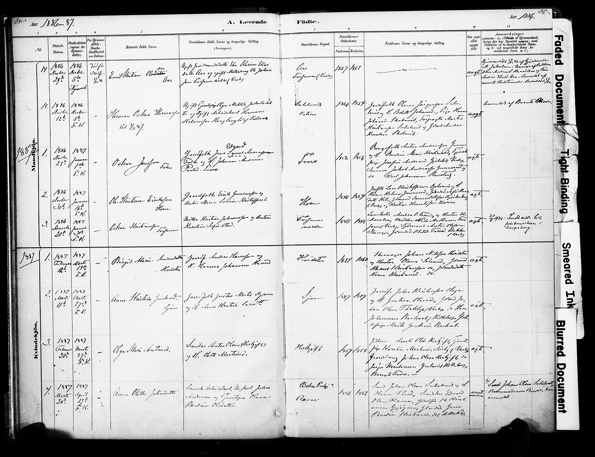 Ramnes kirkebøker, AV/SAKO-A-314/F/Fb/L0001: Parish register (official) no. II 1, 1878-1894, p. 34-35