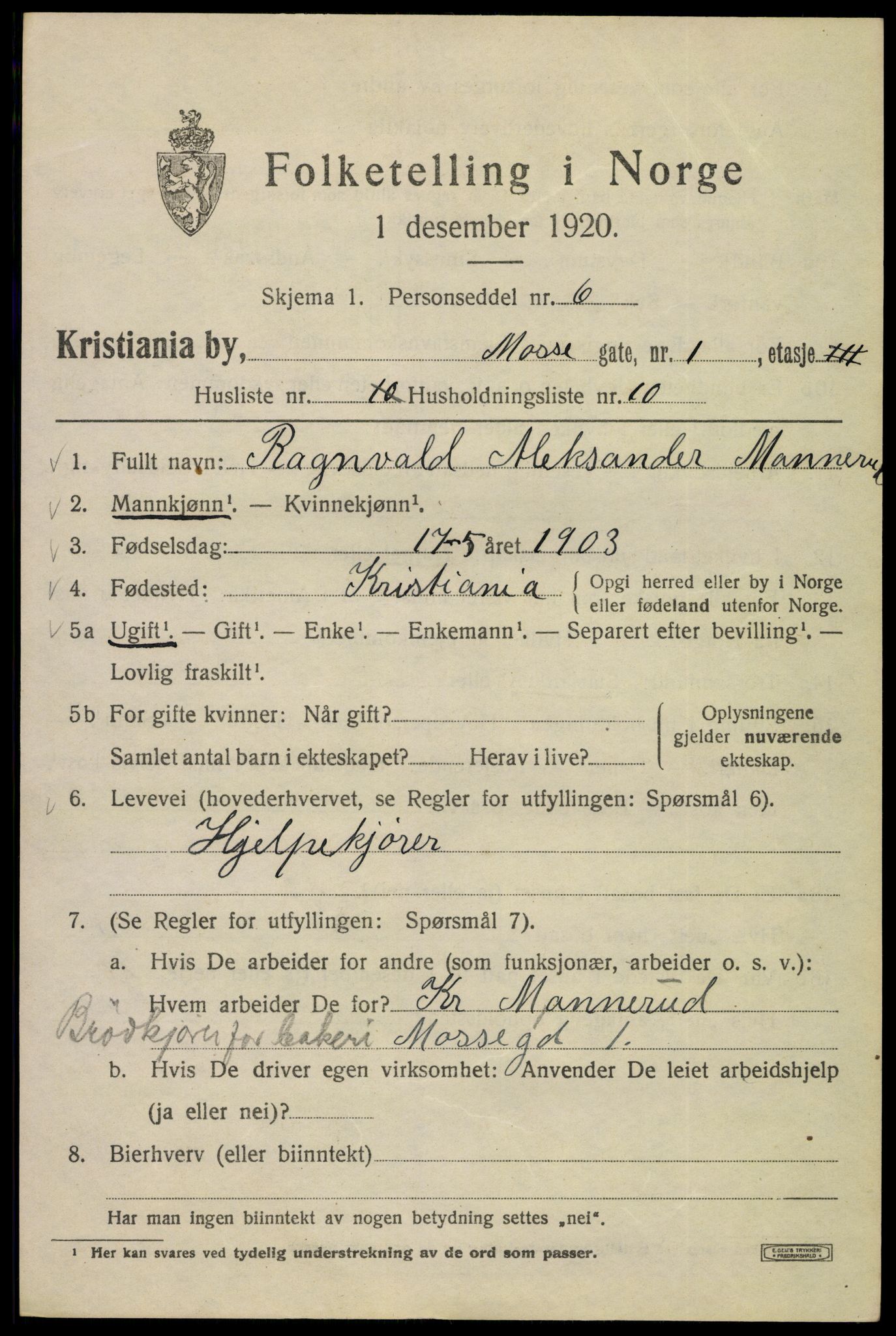 SAO, 1920 census for Kristiania, 1920, p. 396621