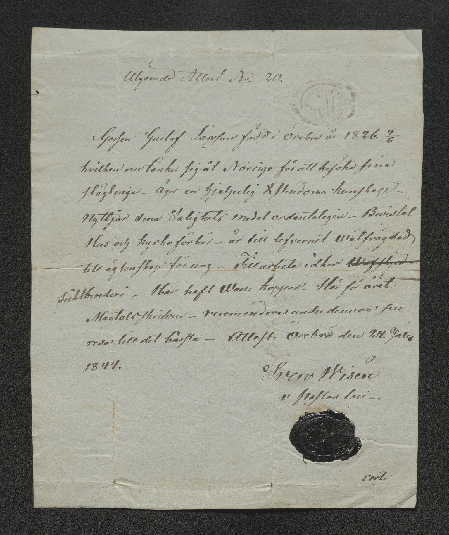 Drammen politikammer, SAKO/A-623/I/Ia/Iab/L0007: Innleverte pass, 1843-1844, p. 577