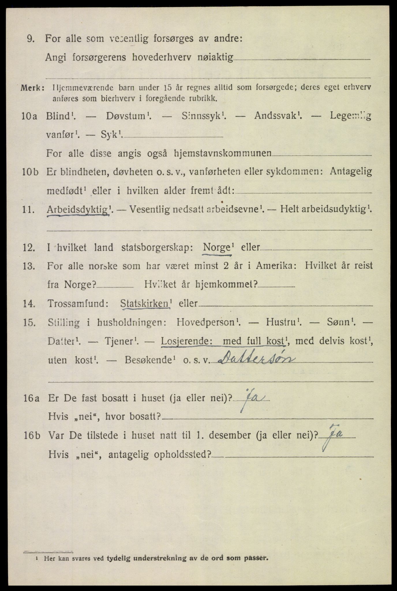 SAH, 1920 census for Nordre Land, 1920, p. 1569