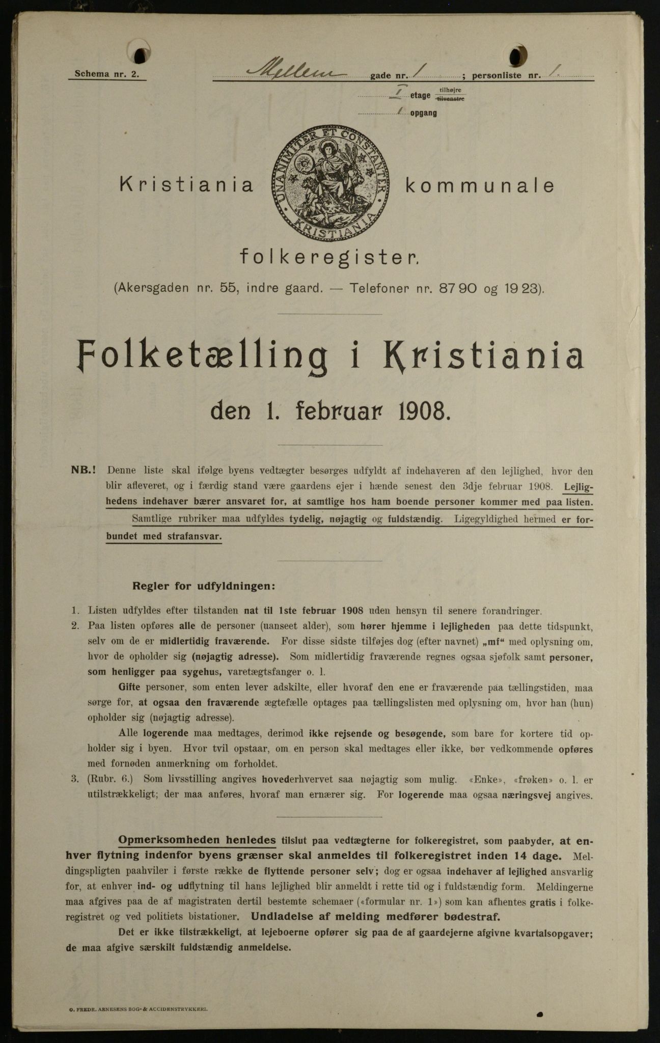 OBA, Municipal Census 1908 for Kristiania, 1908, p. 58298