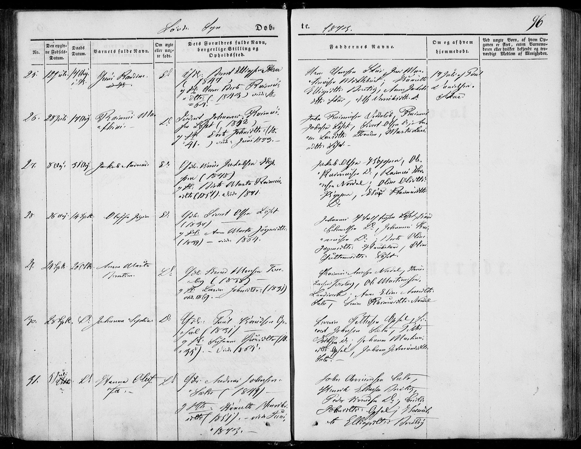 Ministerialprotokoller, klokkerbøker og fødselsregistre - Møre og Romsdal, SAT/A-1454/502/L0023: Parish register (official) no. 502A01, 1844-1873, p. 96