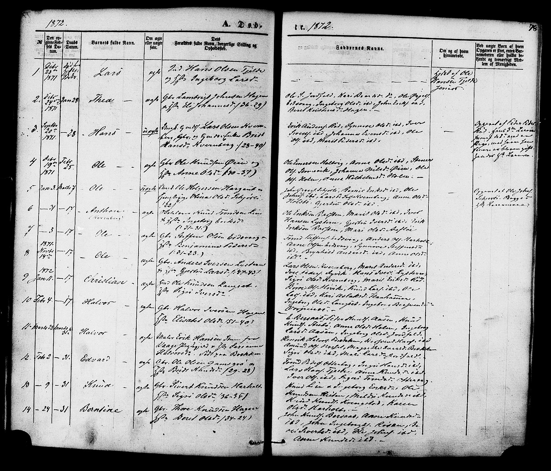 Ministerialprotokoller, klokkerbøker og fødselsregistre - Møre og Romsdal, SAT/A-1454/551/L0625: Parish register (official) no. 551A05, 1846-1879, p. 78