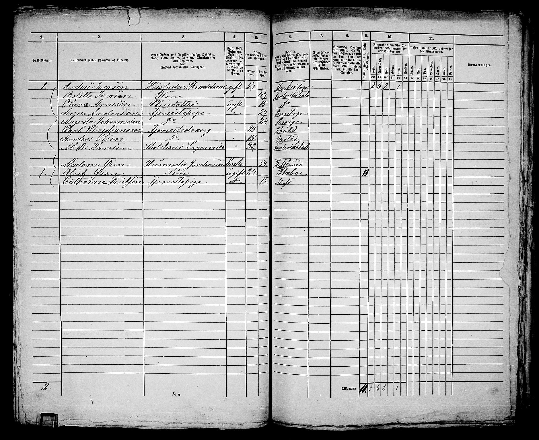 RA, 1865 census for Fredrikshald, 1865, p. 659