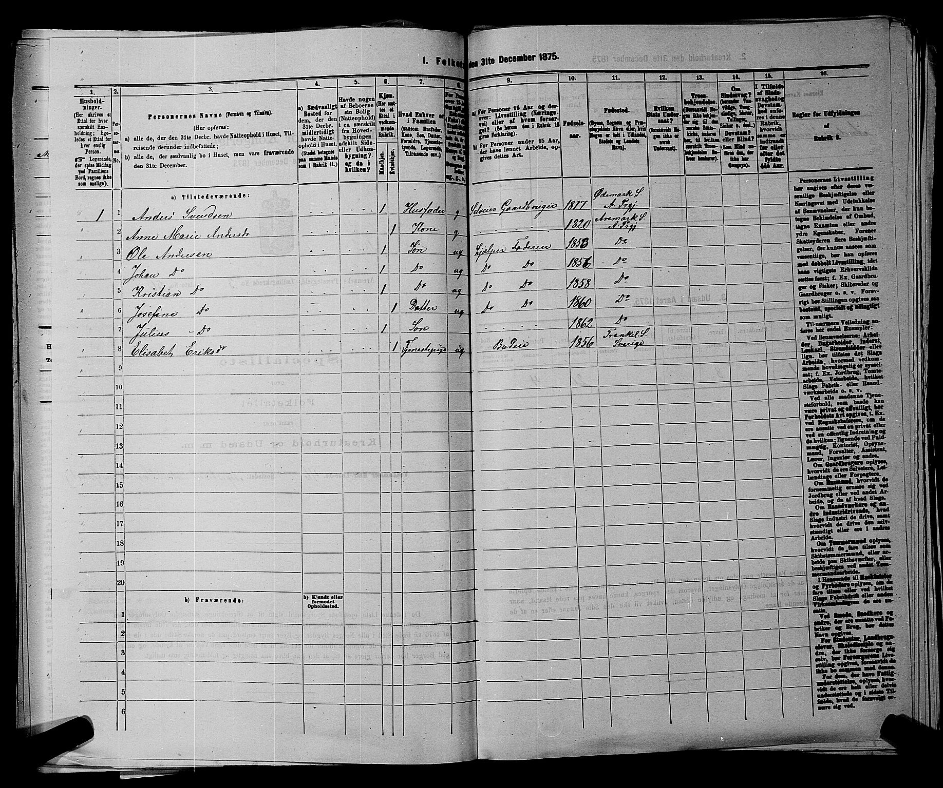RA, 1875 census for 0118P Aremark, 1875, p. 454
