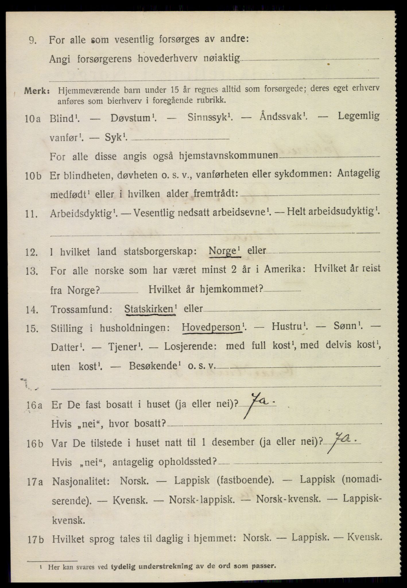 SAT, 1920 census for Kolvereid, 1920, p. 860