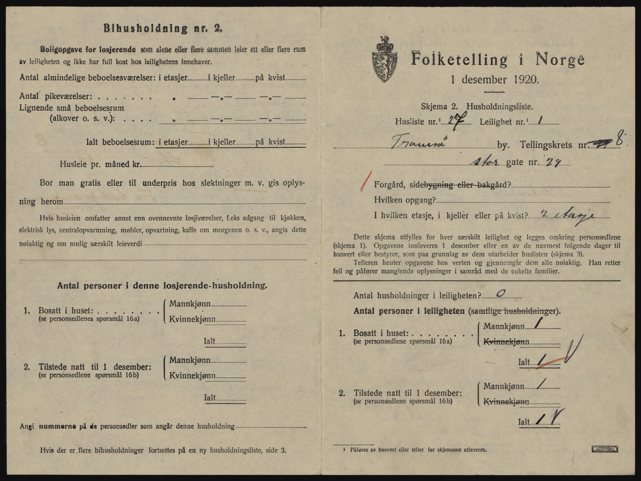 SATØ, 1920 census for Tromsø, 1920, p. 4549