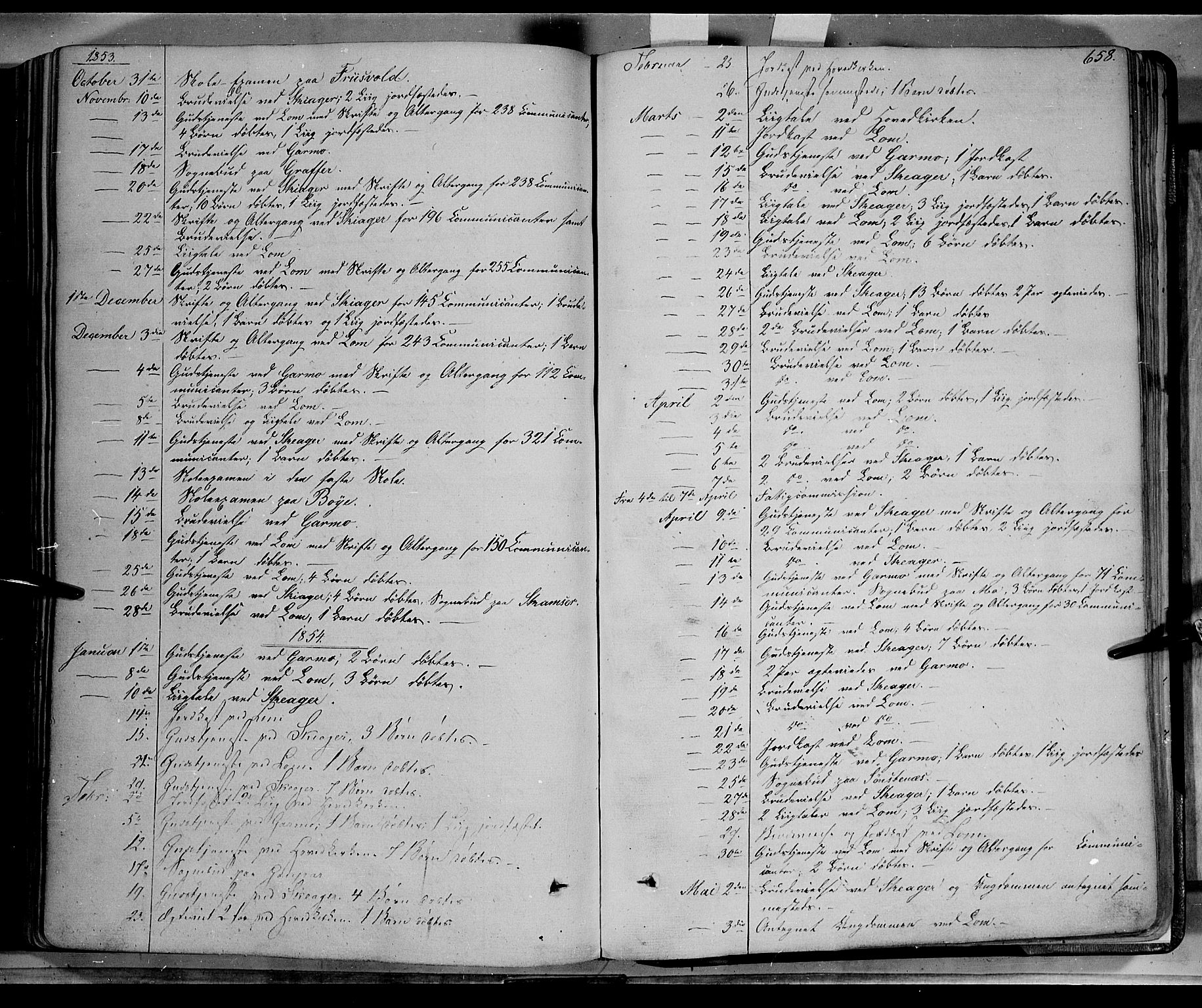 Lom prestekontor, AV/SAH-PREST-070/K/L0006: Parish register (official) no. 6B, 1837-1863, p. 658