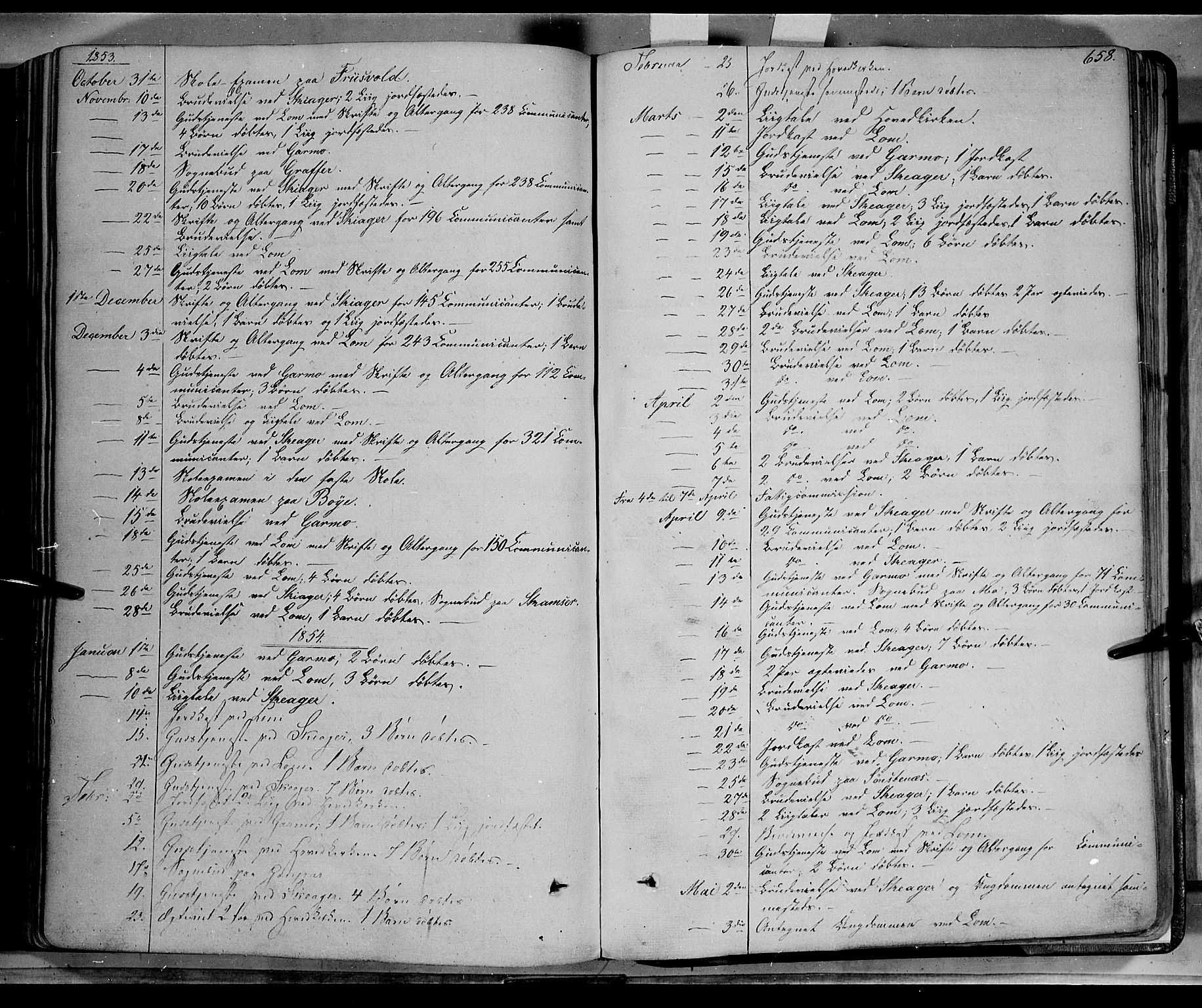 Lom prestekontor, SAH/PREST-070/K/L0006: Parish register (official) no. 6B, 1837-1863, p. 658