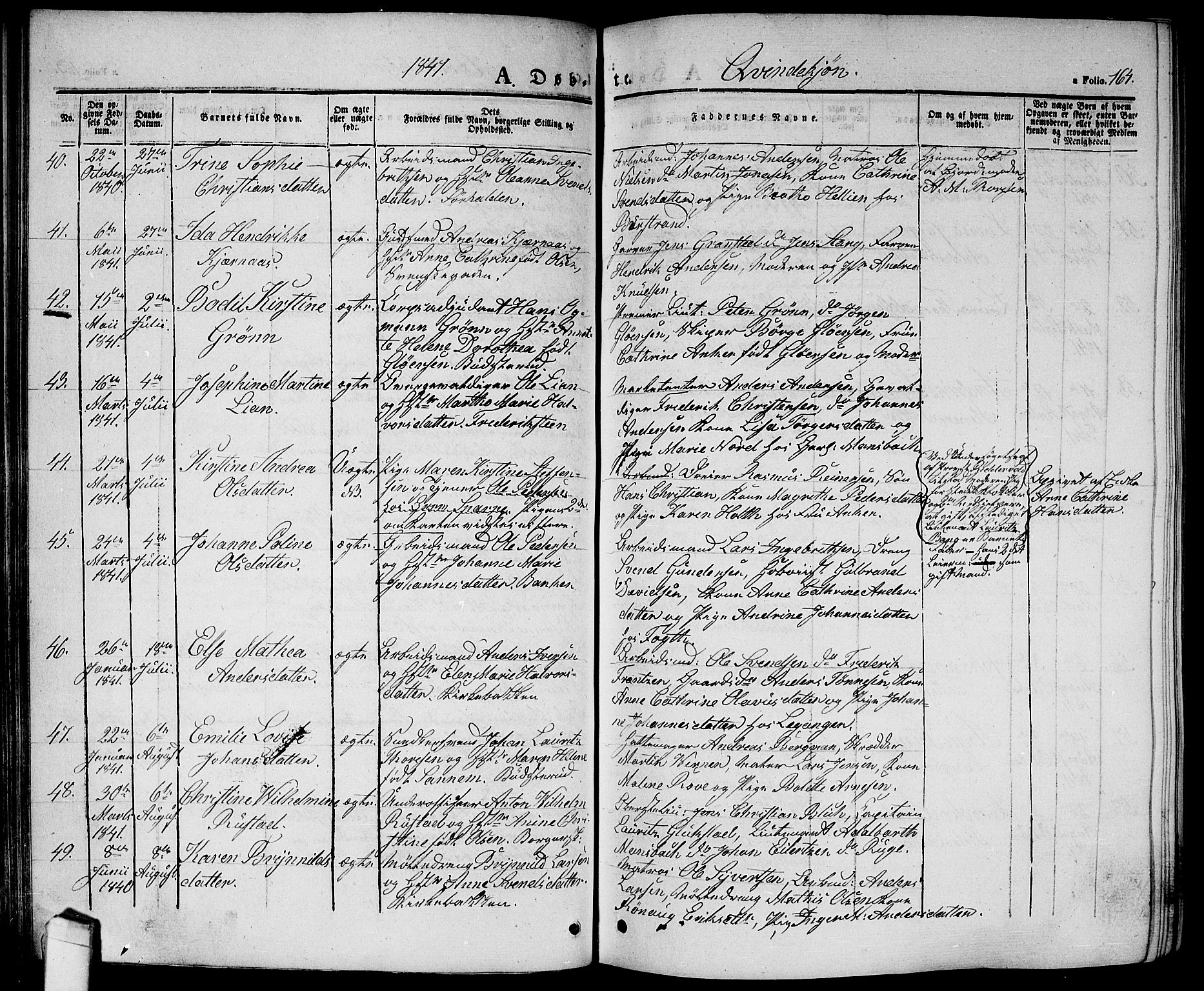 Halden prestekontor Kirkebøker, AV/SAO-A-10909/G/Ga/L0003: Parish register (copy) no. 3, 1834-1844, p. 164