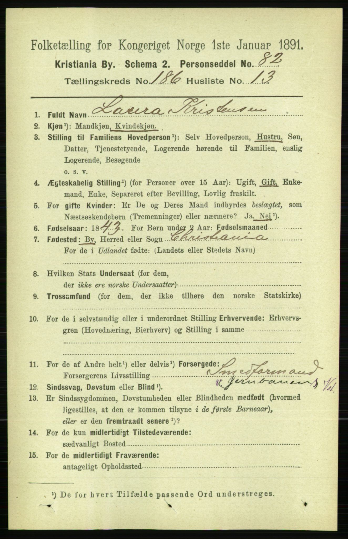 RA, 1891 census for 0301 Kristiania, 1891, p. 111863