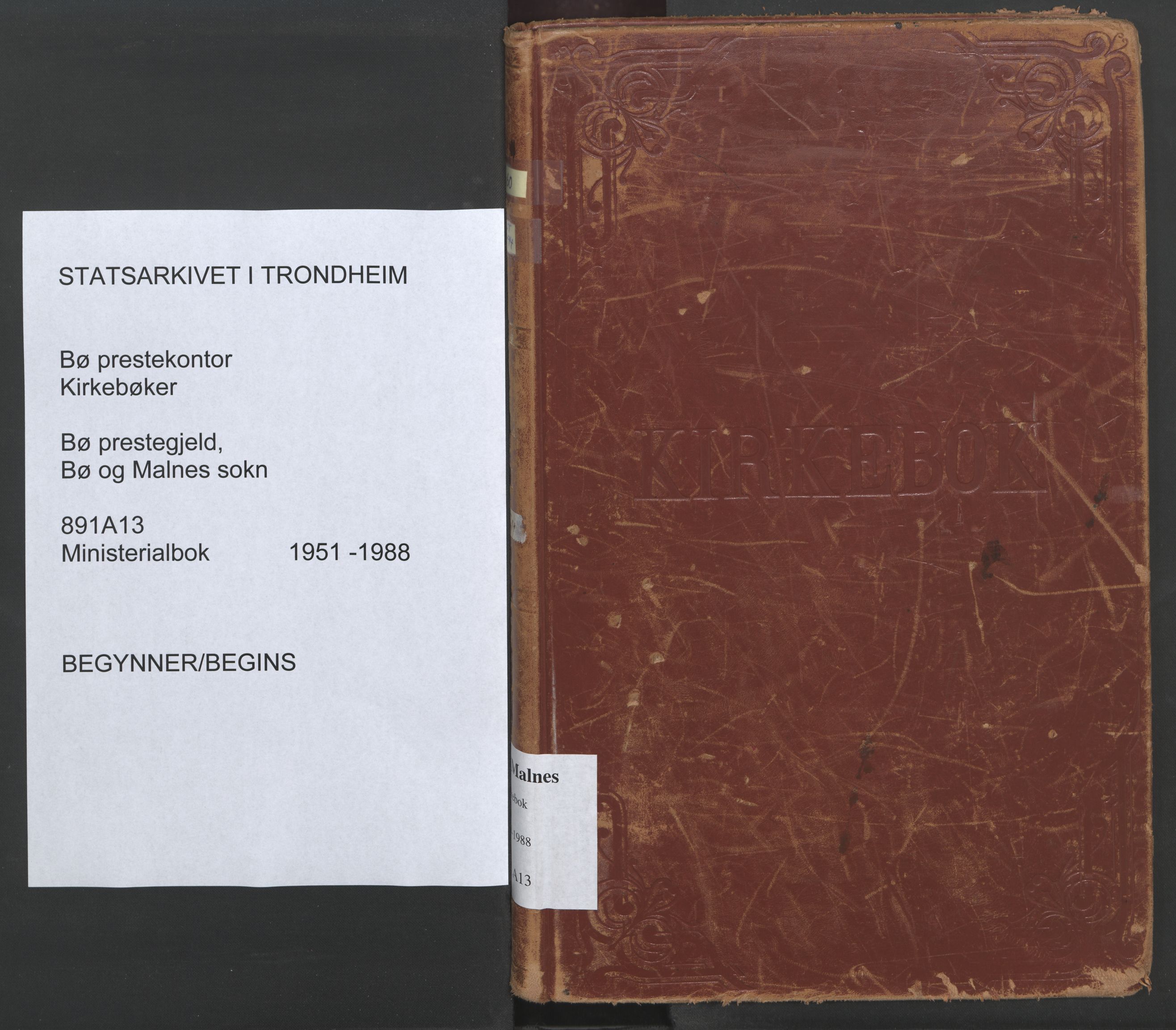 Ministerialprotokoller, klokkerbøker og fødselsregistre - Nordland, SAT/A-1459/891/L1308: Parish register (official) no. 891A13, 1951-1988