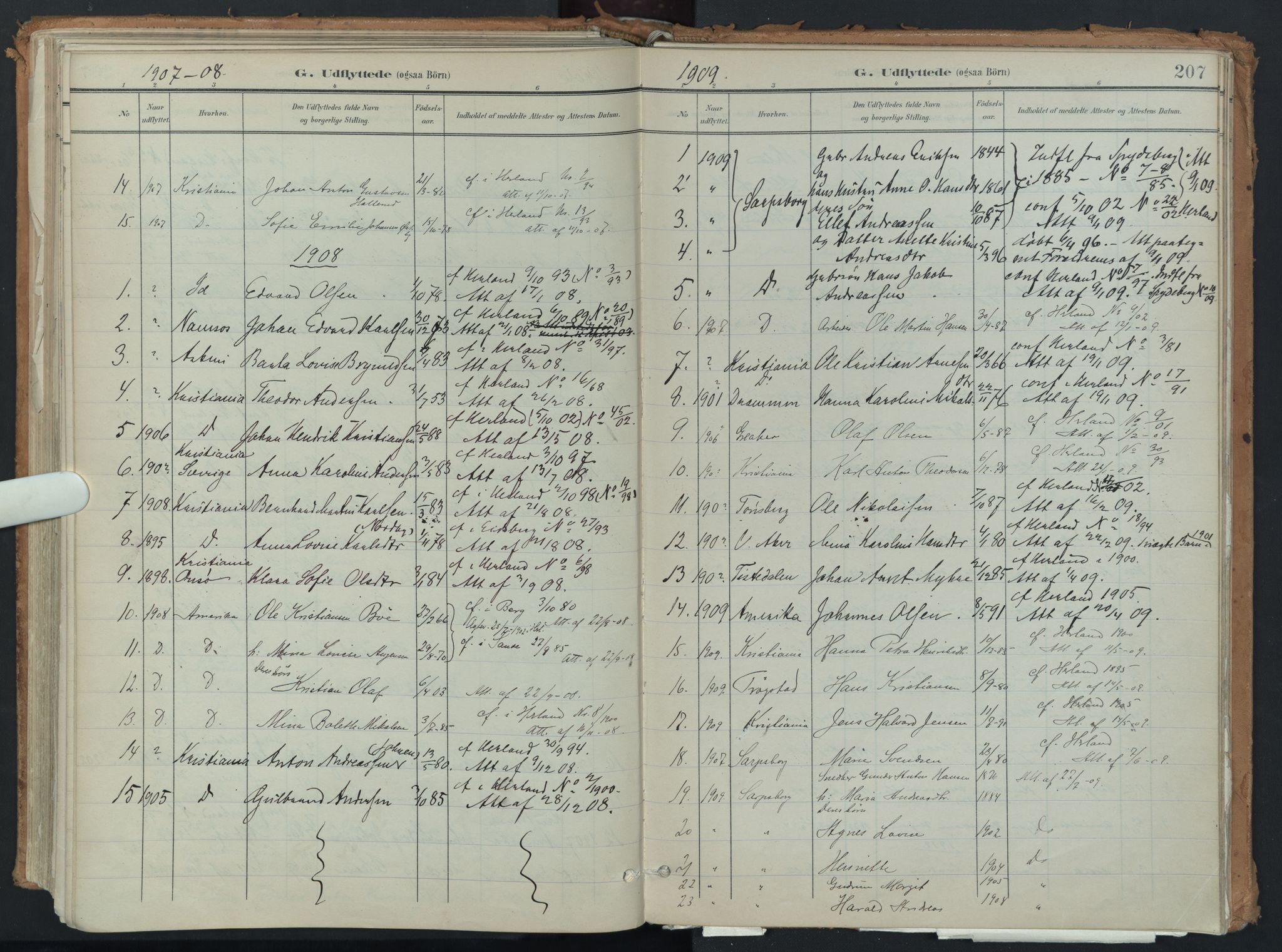 Eidsberg prestekontor Kirkebøker, AV/SAO-A-10905/F/Fb/L0002: Parish register (official) no. II 2, 1901-1933, p. 207