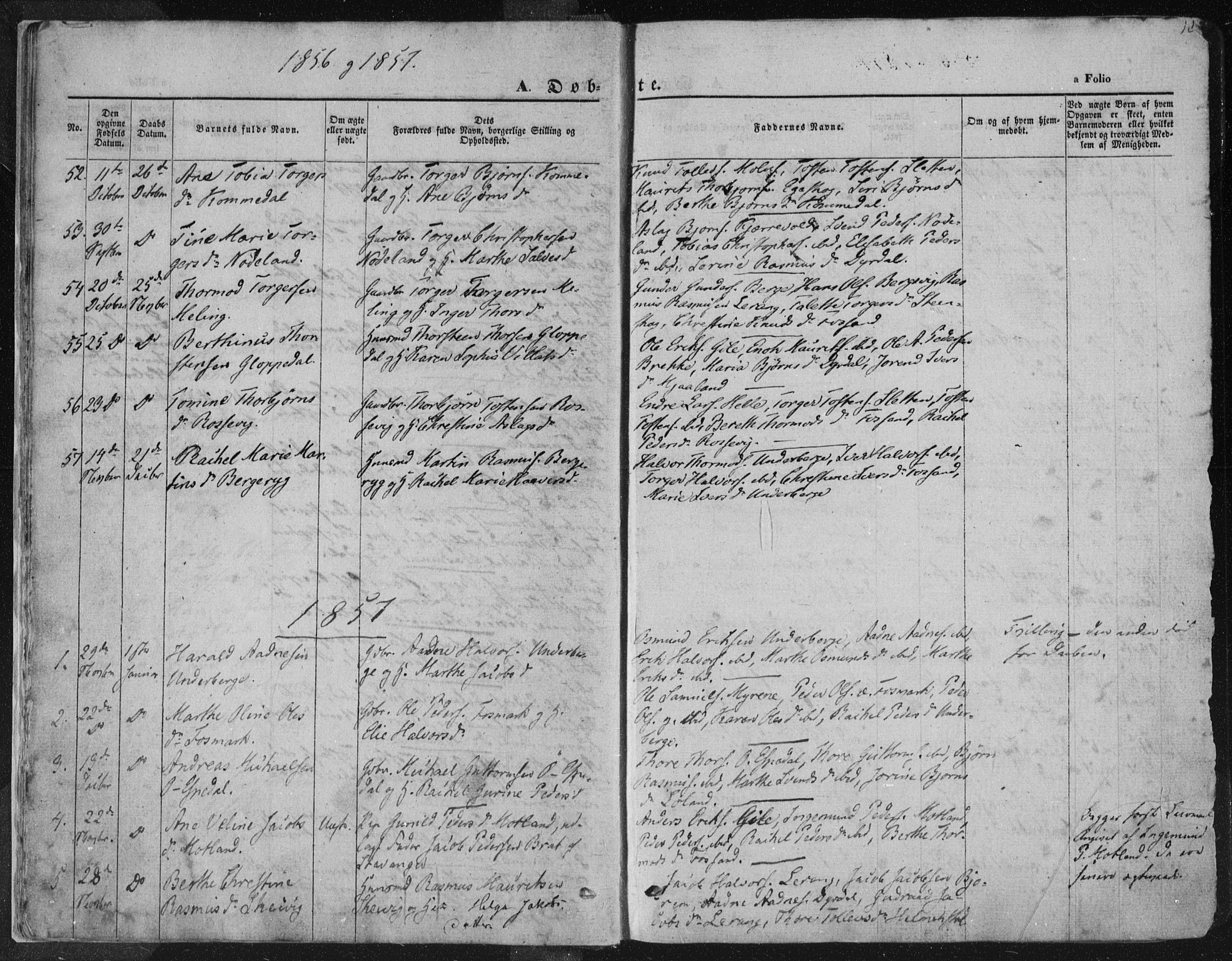 Høgsfjord sokneprestkontor, AV/SAST-A-101624/H/Ha/Haa/L0001: Parish register (official) no. A 1, 1854-1875, p. 10