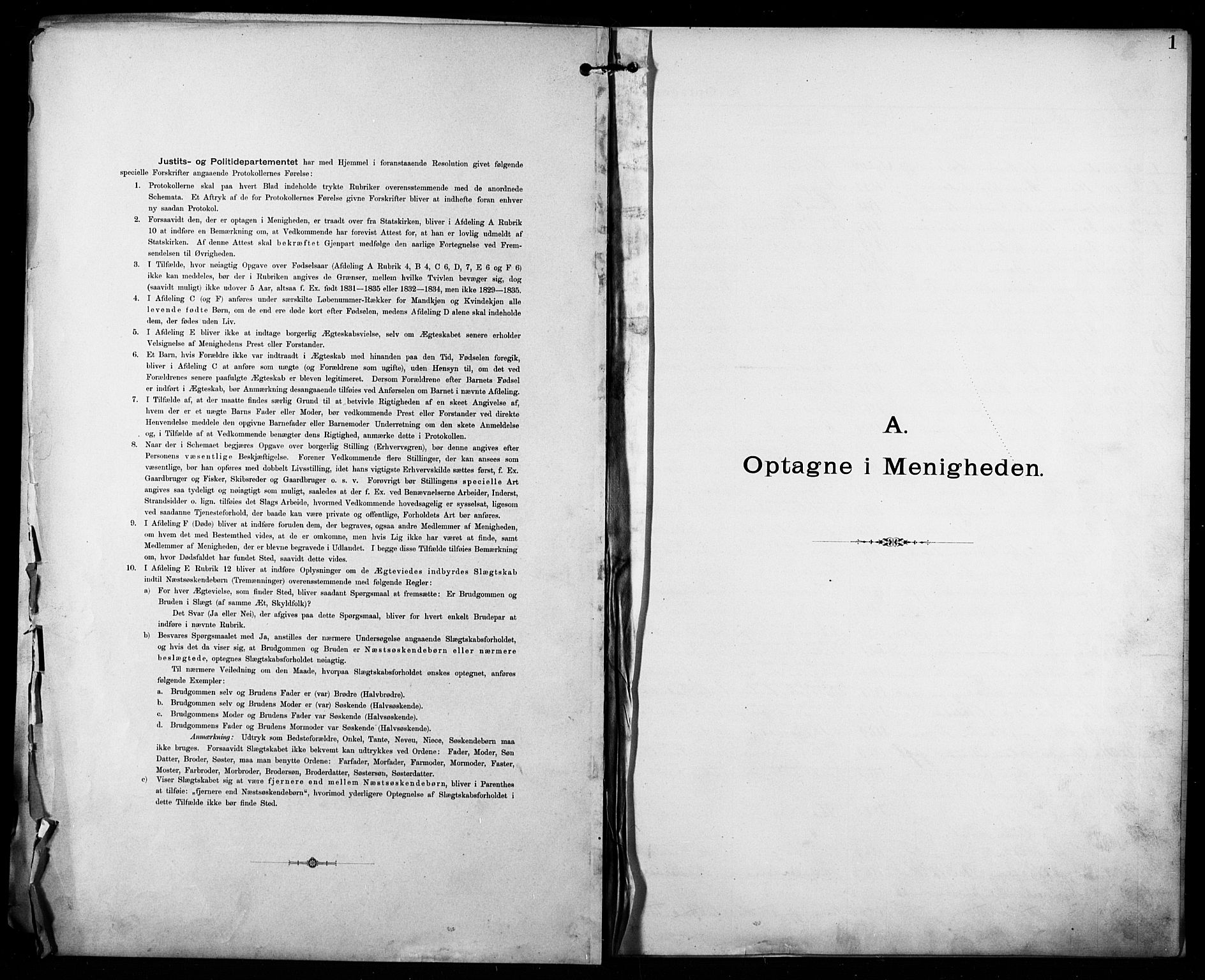 Kristi menighet Fredrikstad , SAO/PAO-0231/A/L0001: Dissenter register no. 1, 1893-1914, p. 1