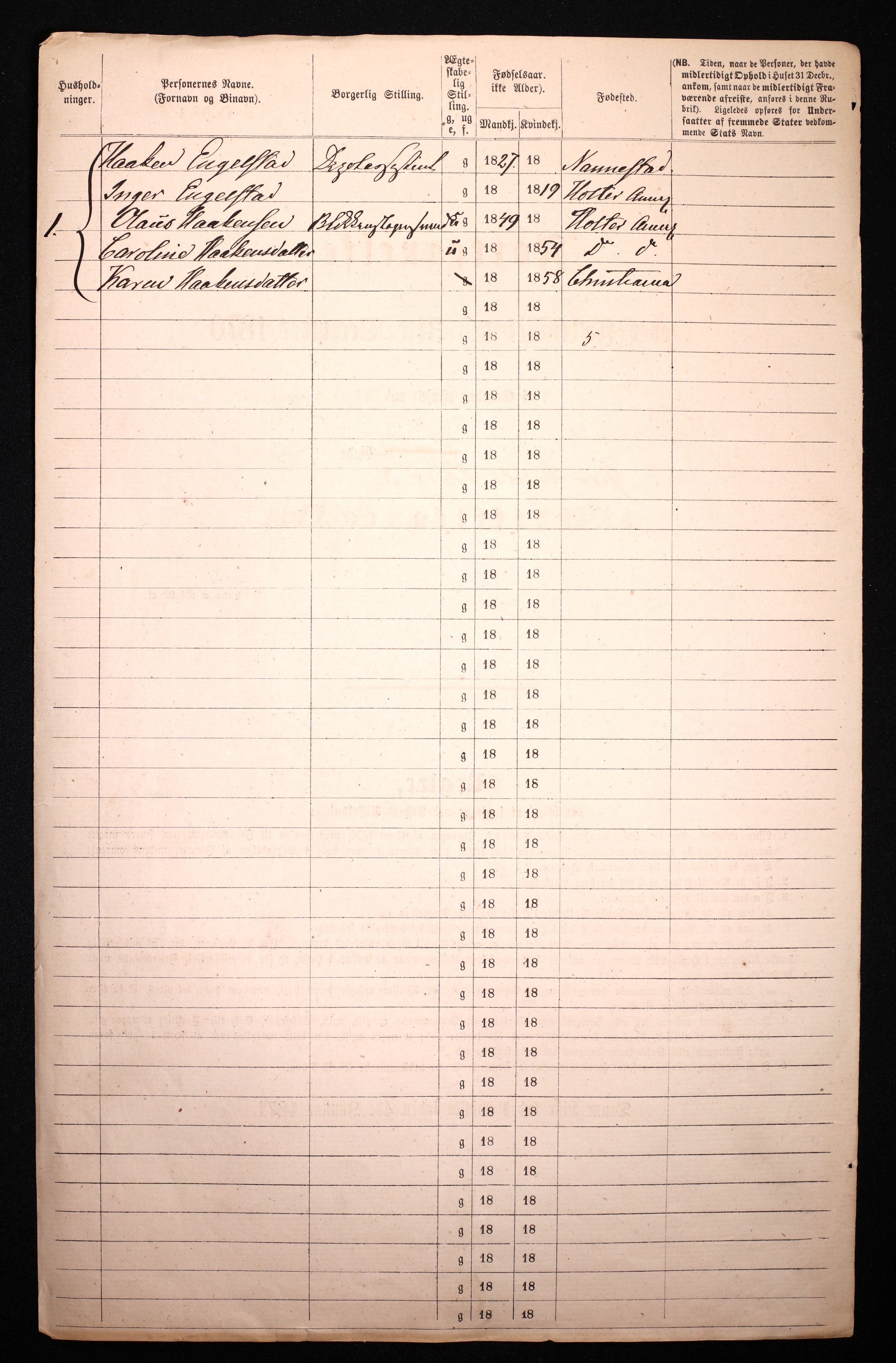 RA, 1870 census for 0301 Kristiania, 1870, p. 1113