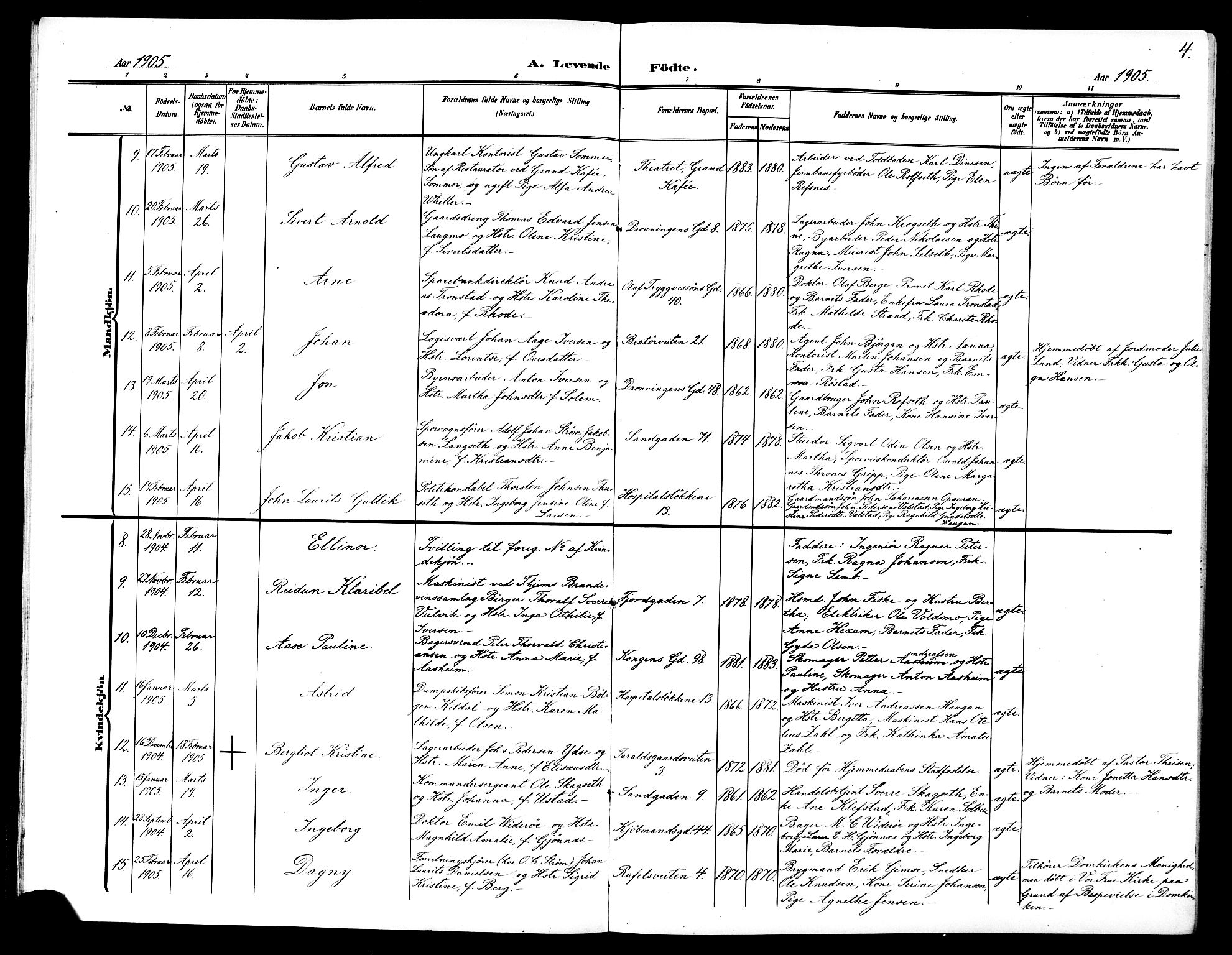 Ministerialprotokoller, klokkerbøker og fødselsregistre - Sør-Trøndelag, SAT/A-1456/602/L0146: Parish register (copy) no. 602C14, 1904-1914, p. 4