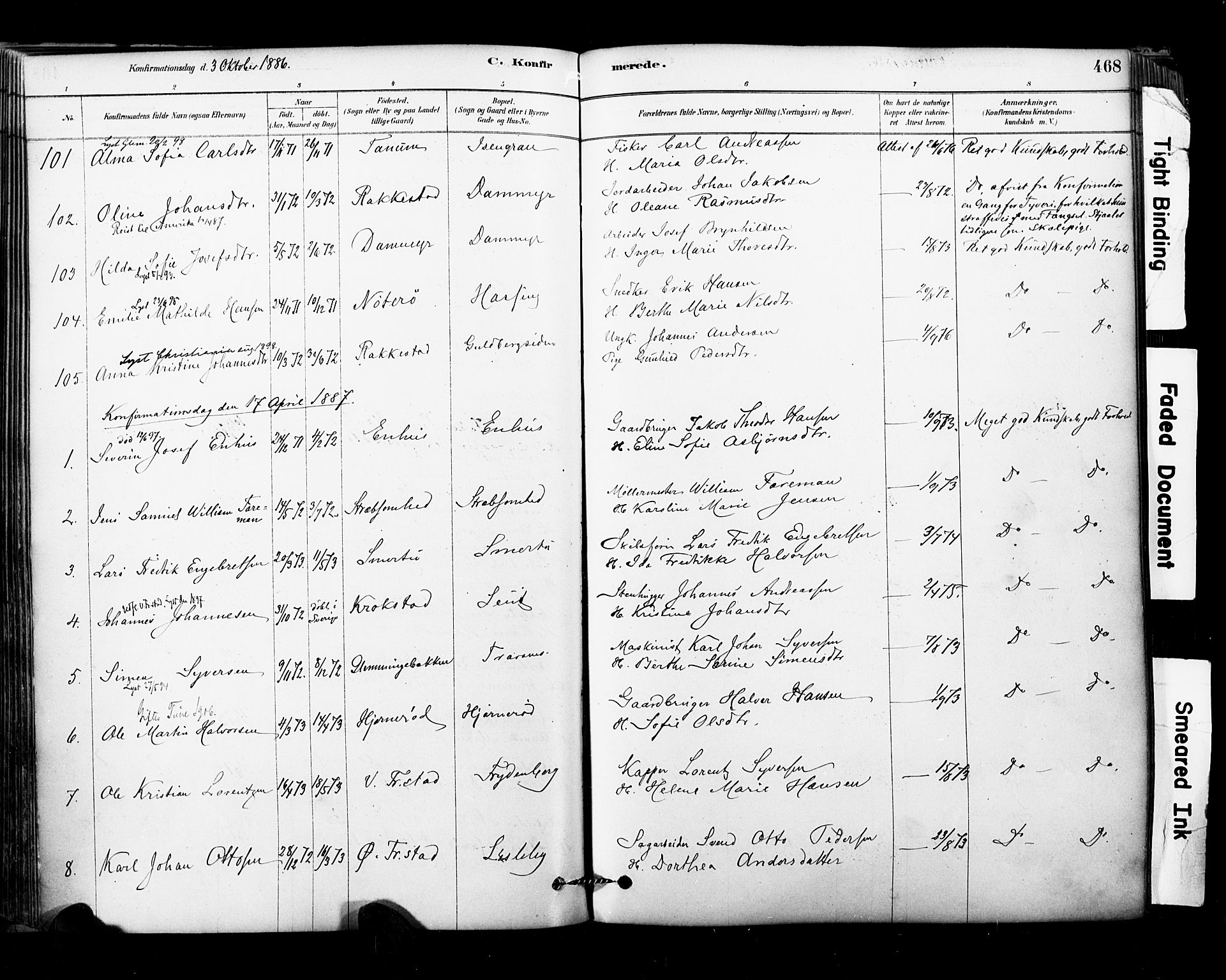 Glemmen prestekontor Kirkebøker, SAO/A-10908/F/Fa/L0011: Parish register (official) no. 11, 1878-1917, p. 468