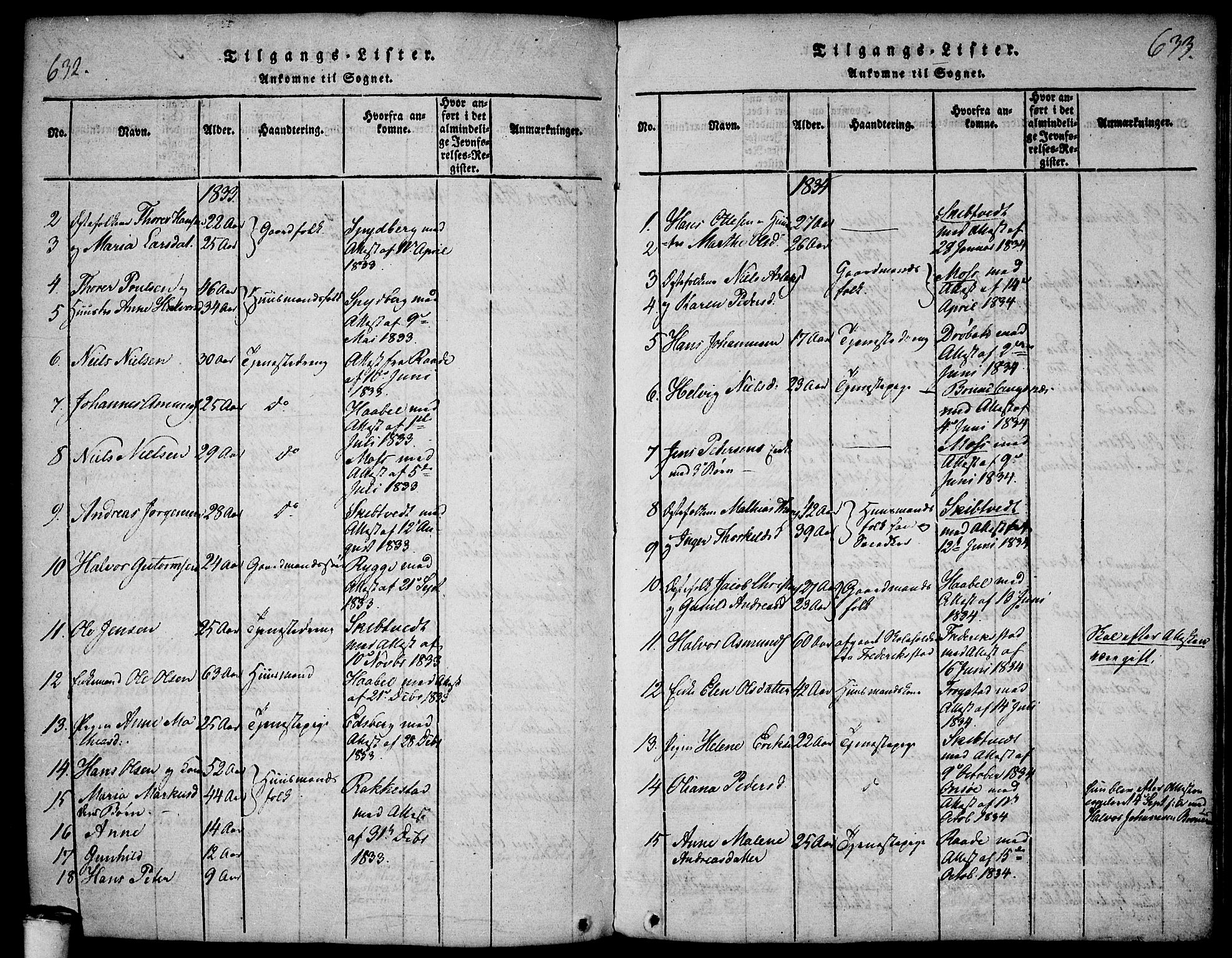 Våler prestekontor Kirkebøker, AV/SAO-A-11083/F/Fa/L0005: Parish register (official) no. I 5, 1815-1839, p. 632-633