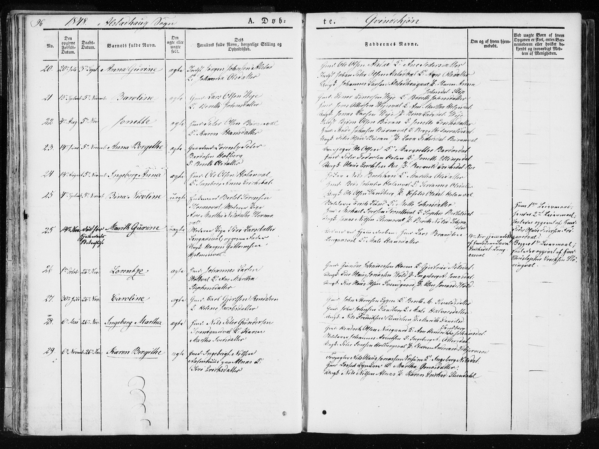 Ministerialprotokoller, klokkerbøker og fødselsregistre - Nord-Trøndelag, SAT/A-1458/717/L0154: Parish register (official) no. 717A06 /1, 1836-1849, p. 96