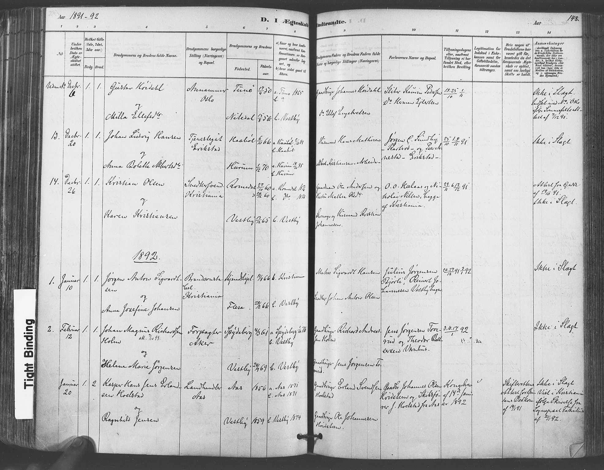 Vestby prestekontor Kirkebøker, AV/SAO-A-10893/F/Fa/L0009: Parish register (official) no. I 9, 1878-1900, p. 148