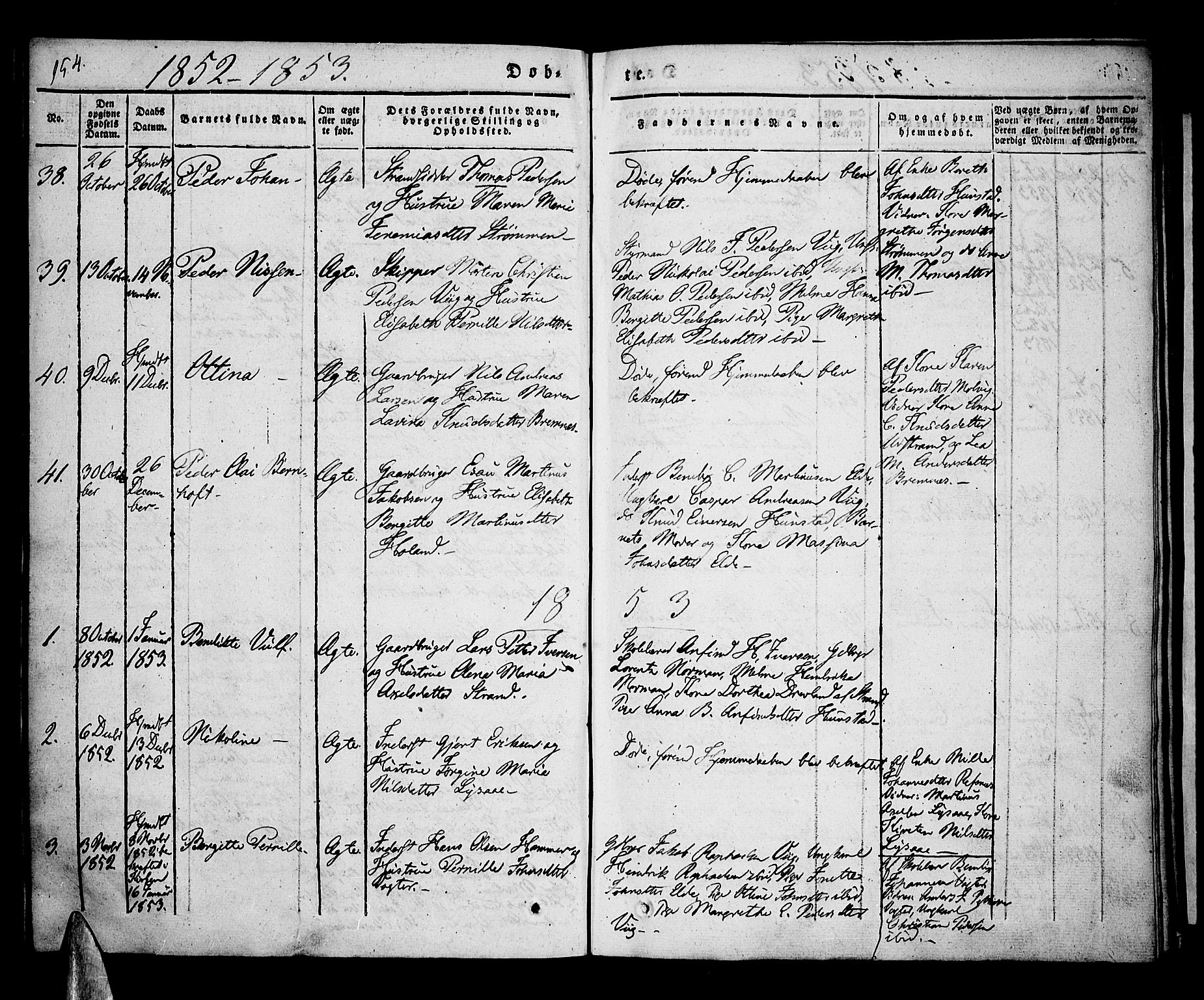 Kvæfjord sokneprestkontor, AV/SATØ-S-1323/G/Ga/Gaa/L0003kirke: Parish register (official) no. 3, 1830-1857, p. 154