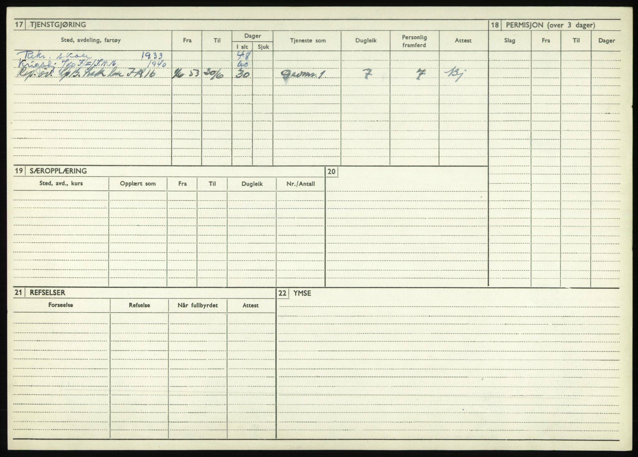 Forsvaret, Troms infanteriregiment nr. 16, AV/RA-RAFA-3146/P/Pa/L0017: Rulleblad for regimentets menige mannskaper, årsklasse 1933, 1933, p. 554